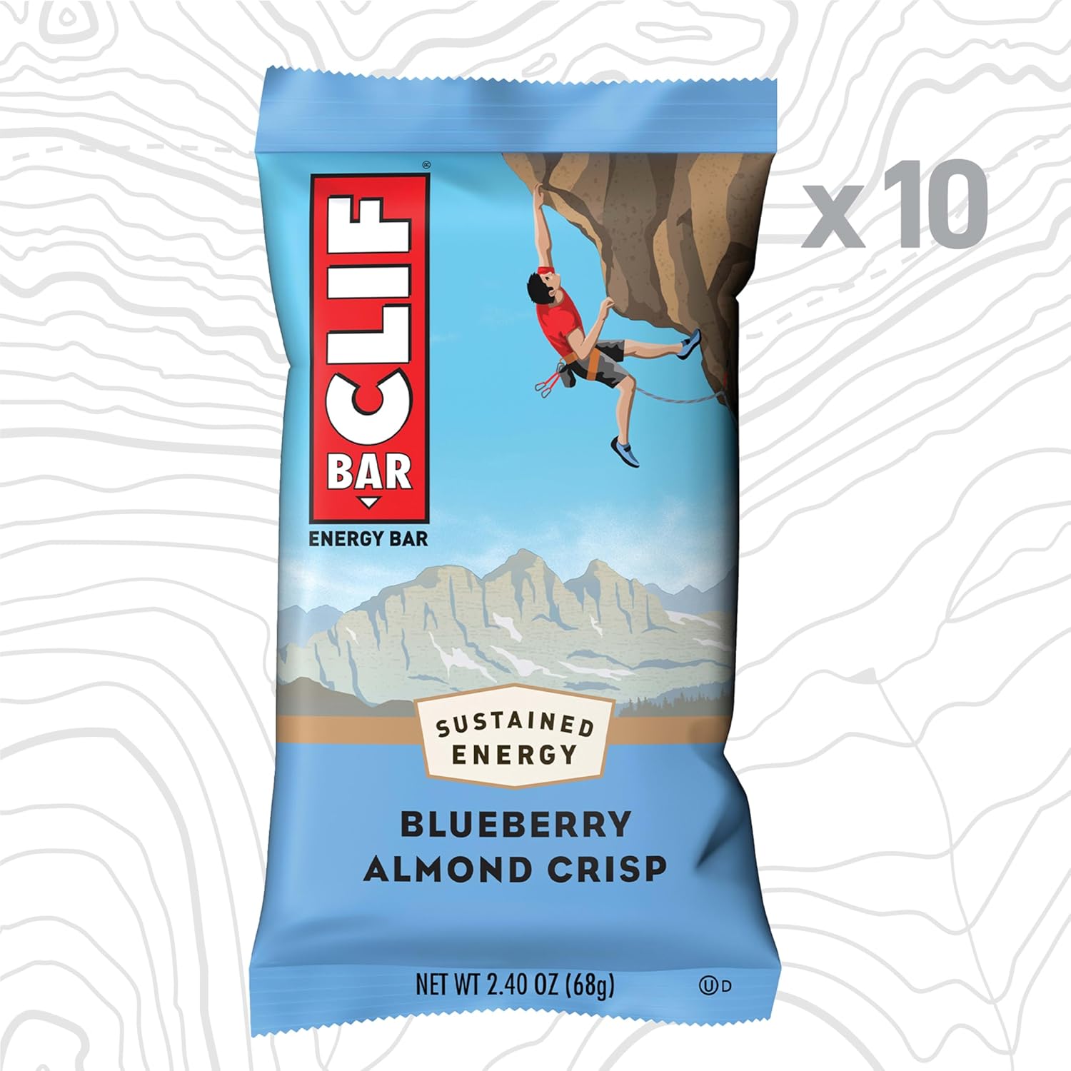 CLIF BAR Energy Protein Bars Blueberry Almond Crisp 10 pack Non-GMO Energy Bars with Organic Oats