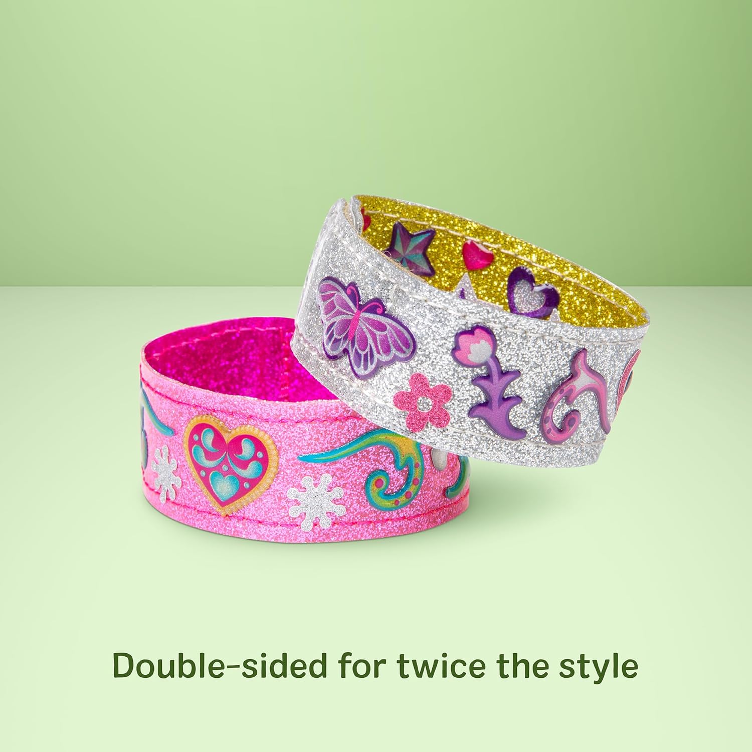 Melissa & Doug Design-Your-Own Bracelets with 100+ Sparkle Gem & Glitter Stickers, Kids Snap Bracelets, Stickers & Jewelry Crafts, Preschool Toys for Girls & Boys Ages 4+