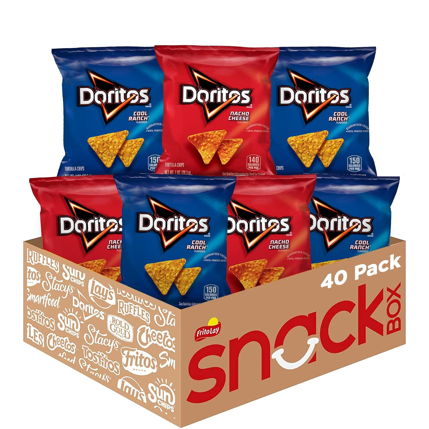 Doritos favorites variety pack nacho cheese and cool ranch 1 oz single serve bags pack of 40