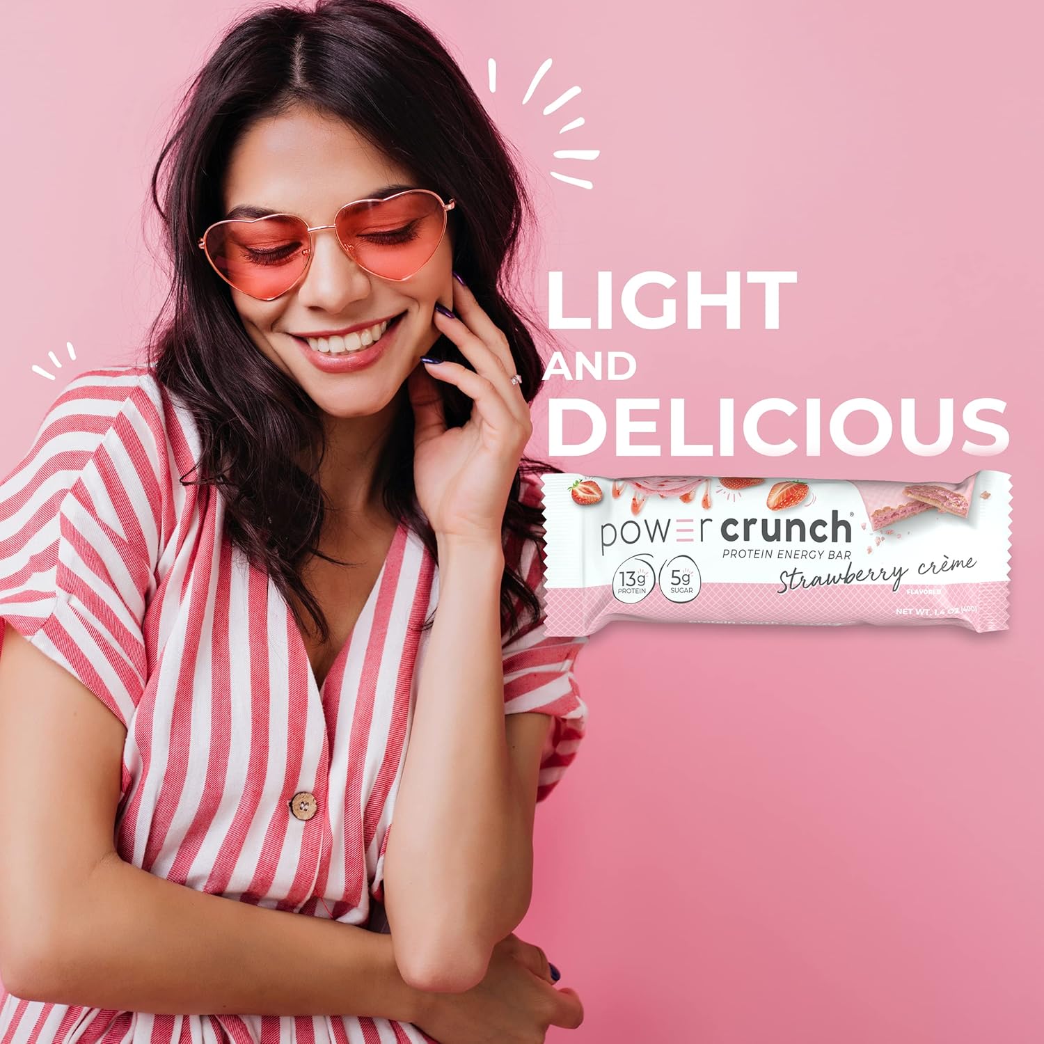 power crunch whey protein bars strawberry cream 1.4 oz 12 count high protein snacks