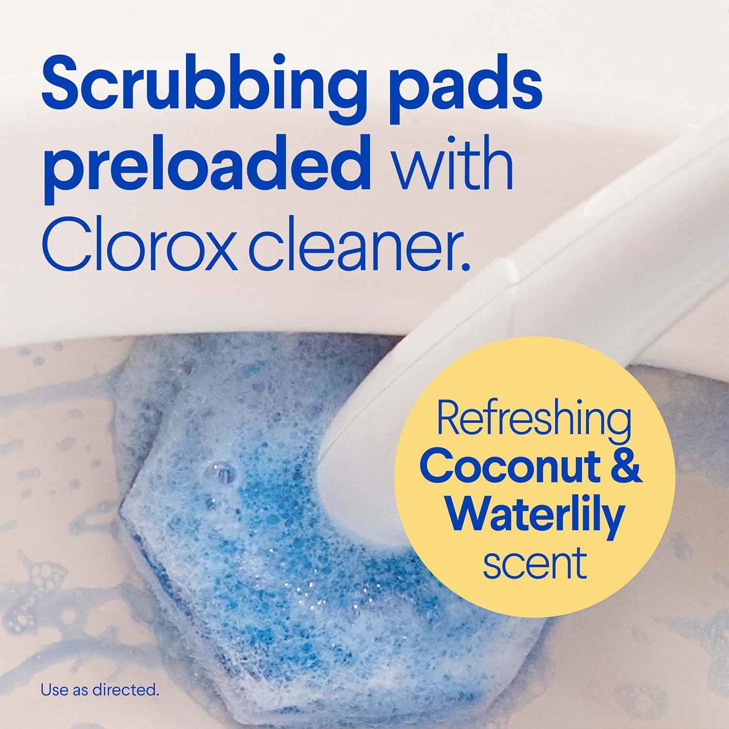 CLOROX Scentiva ToiletWand Toilet Cleaner Refills, Toilet brush, Coconut and Waterlily, 10 Count