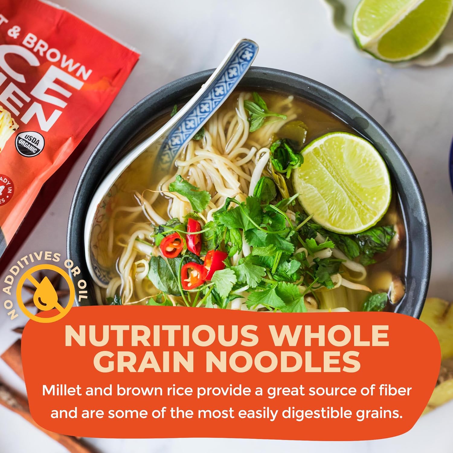 lotus foods organic millet and brown rice ramen noodles gluten free instant ramen noodles with 4 minute cooking time - 10 oz bag