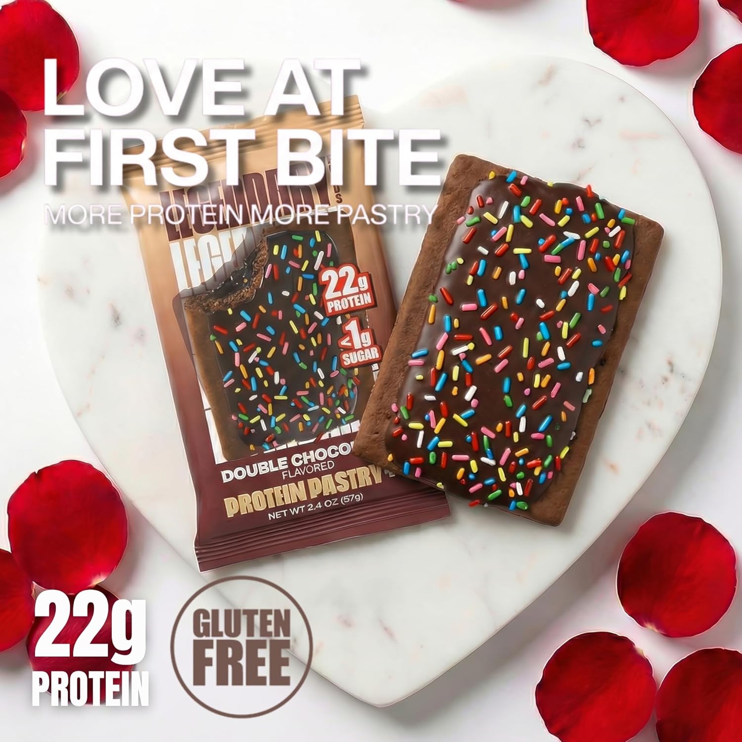 Legendary Foods 22g protein pastry double chocolate low carb keto snack 8 pack gluten conscious