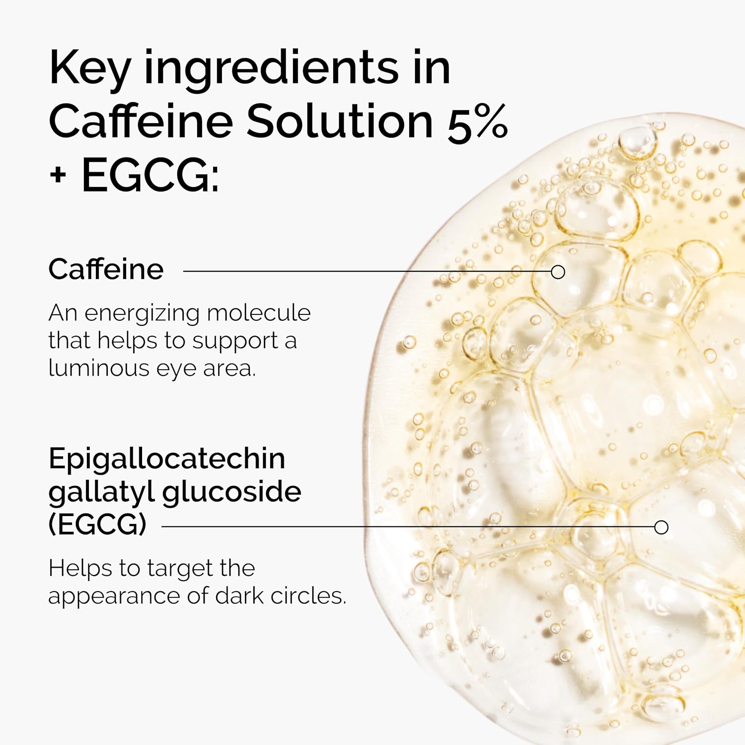 the ordinary caffeine solution 5% + egcg, depuffing eye serum for dark circles and tired eyes, 30ml
