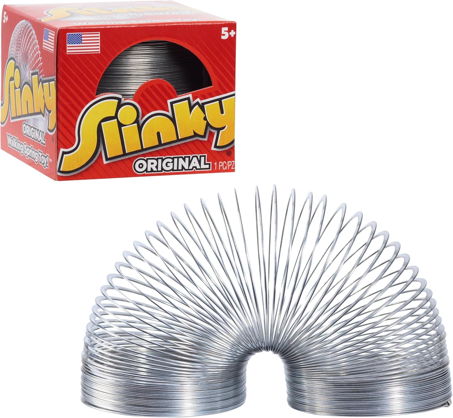 The Original Slinky Walking Spring Toy, 2.75-inch Diameter Metal Slinky, Fidget Toys