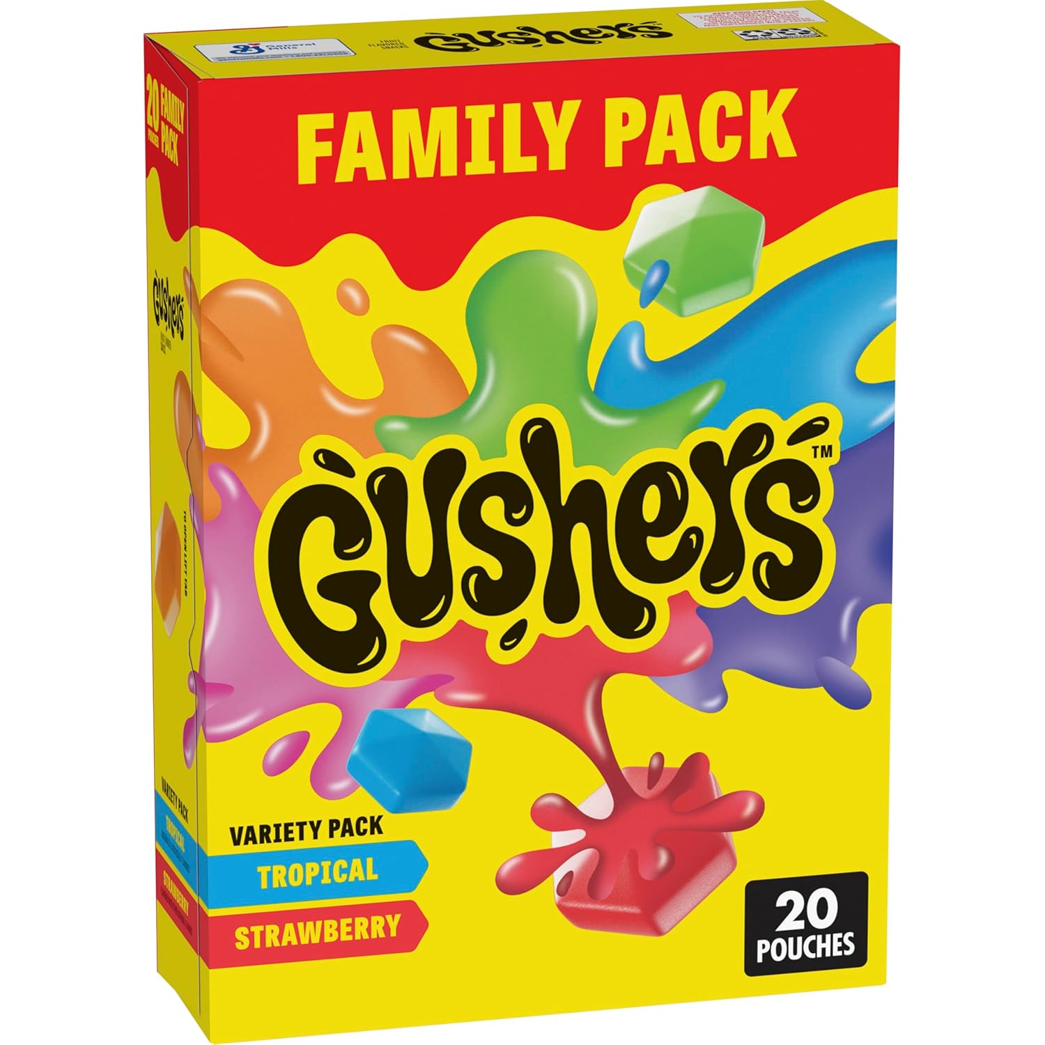 Gushers Gluten-Free Fruit Flavored Snacks Variety Pack, 20ct, 16oz, Strawberry and Tropical Flavors