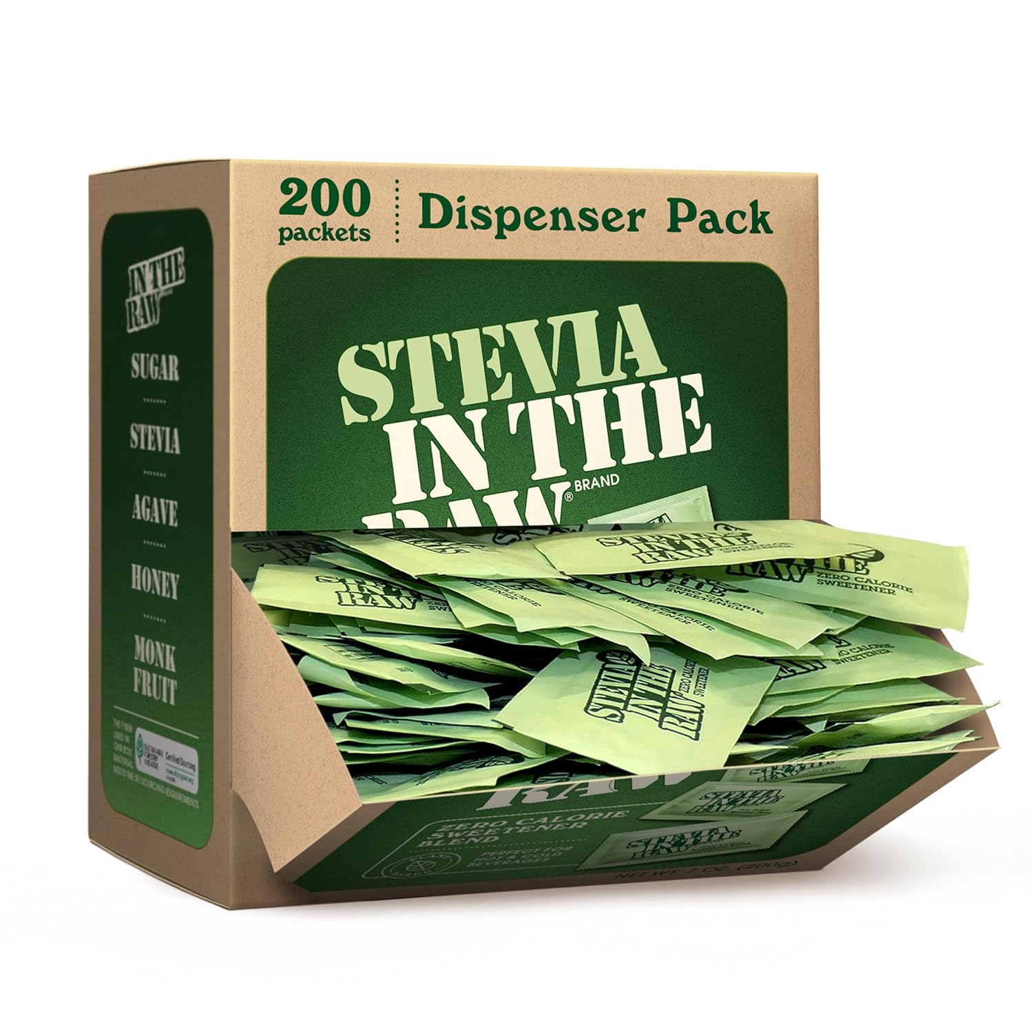 Stevia In The Raw Stevia Sweetener 200ct zero-calorie packets, 2-pack, vegan, gluten-free, kosher, low glycemic