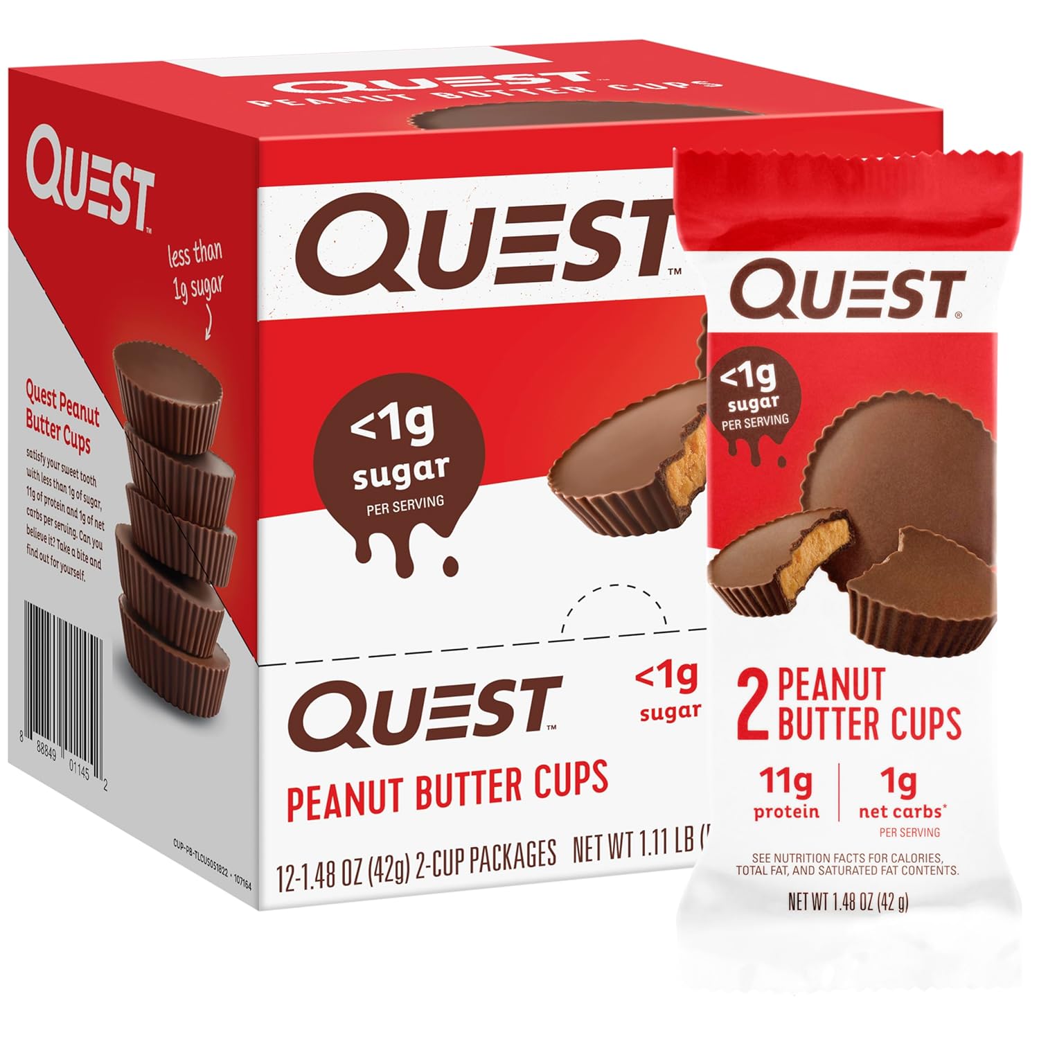 Quest Nutrition Peanut Butter Cups, 11g protein, low carb, gluten free, keto friendly, 12 count