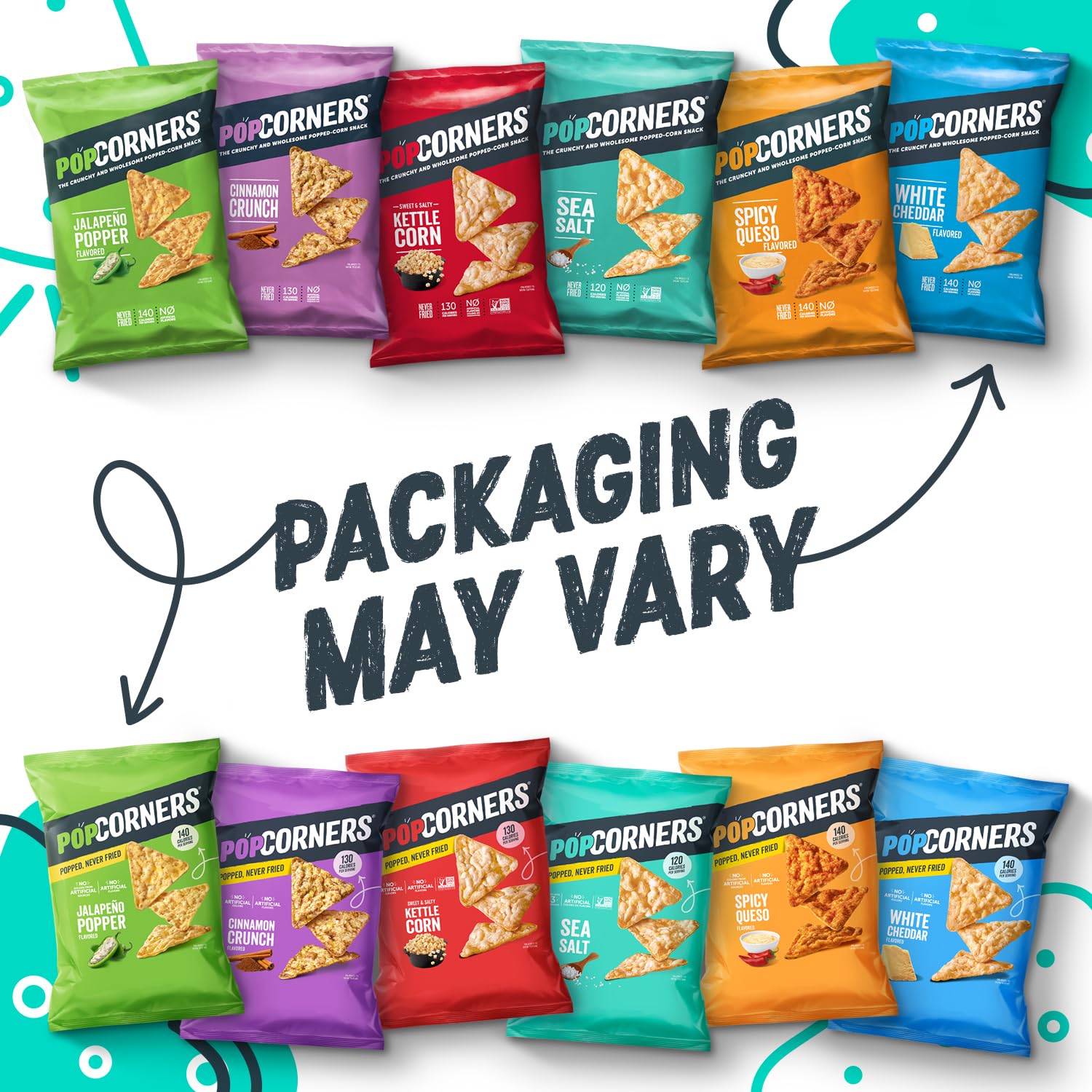 PopCorners 7 flavor variety snack pack, 20 pack, 1 oz bags, gluten free, non-gmo project verified