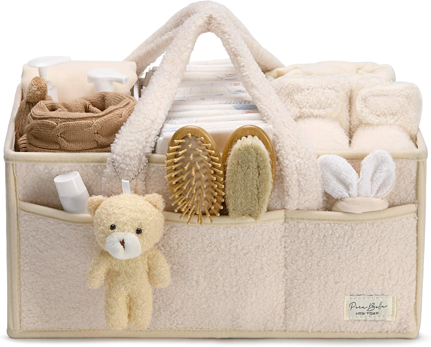 PeraBella Diaper Caddy Organizer for Changing Table, Storage Basket for Wipes and Essentials