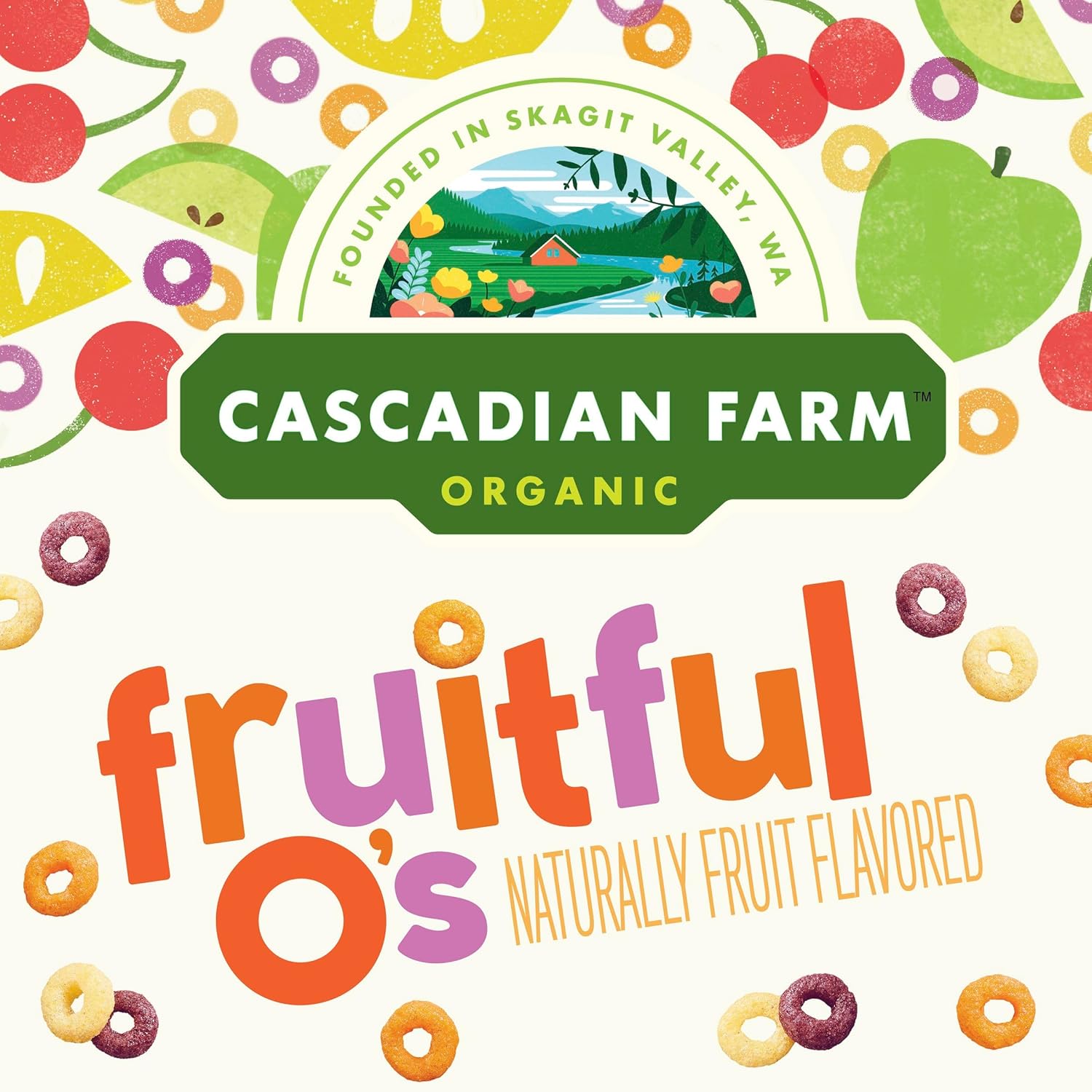 Cascadian Farm Organic Fruitful O's Cereal, Gluten Free, 10.2 oz, Whole Grain, Non-GMO, USDA Organic