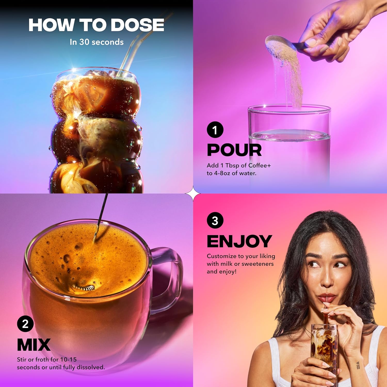 everyday dose premium adaptogenic mushroom coffee with grass-fed collagen 30 servings