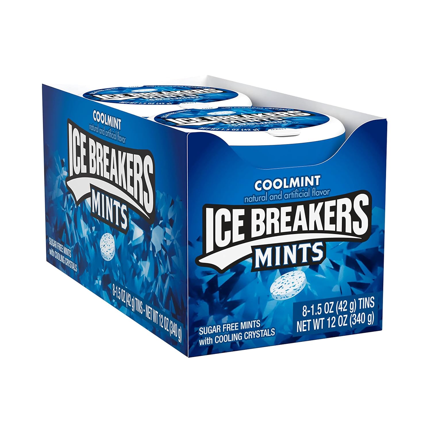 ice breakers coolmint sugar-free mints tins, 8 count, 1.5 oz each