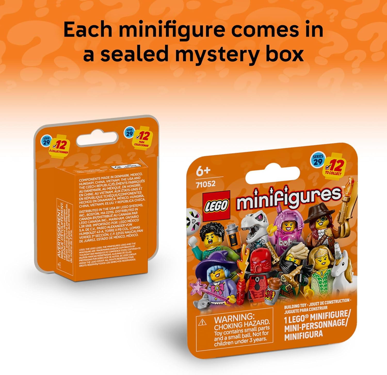 LEGO Minifigures Series 29 6 Pack - Mystery Box Multipack - Birthday Party Favors for Boys & Girls, Ages 6+ - Goodie Bag Stuffers for Kids - 66814