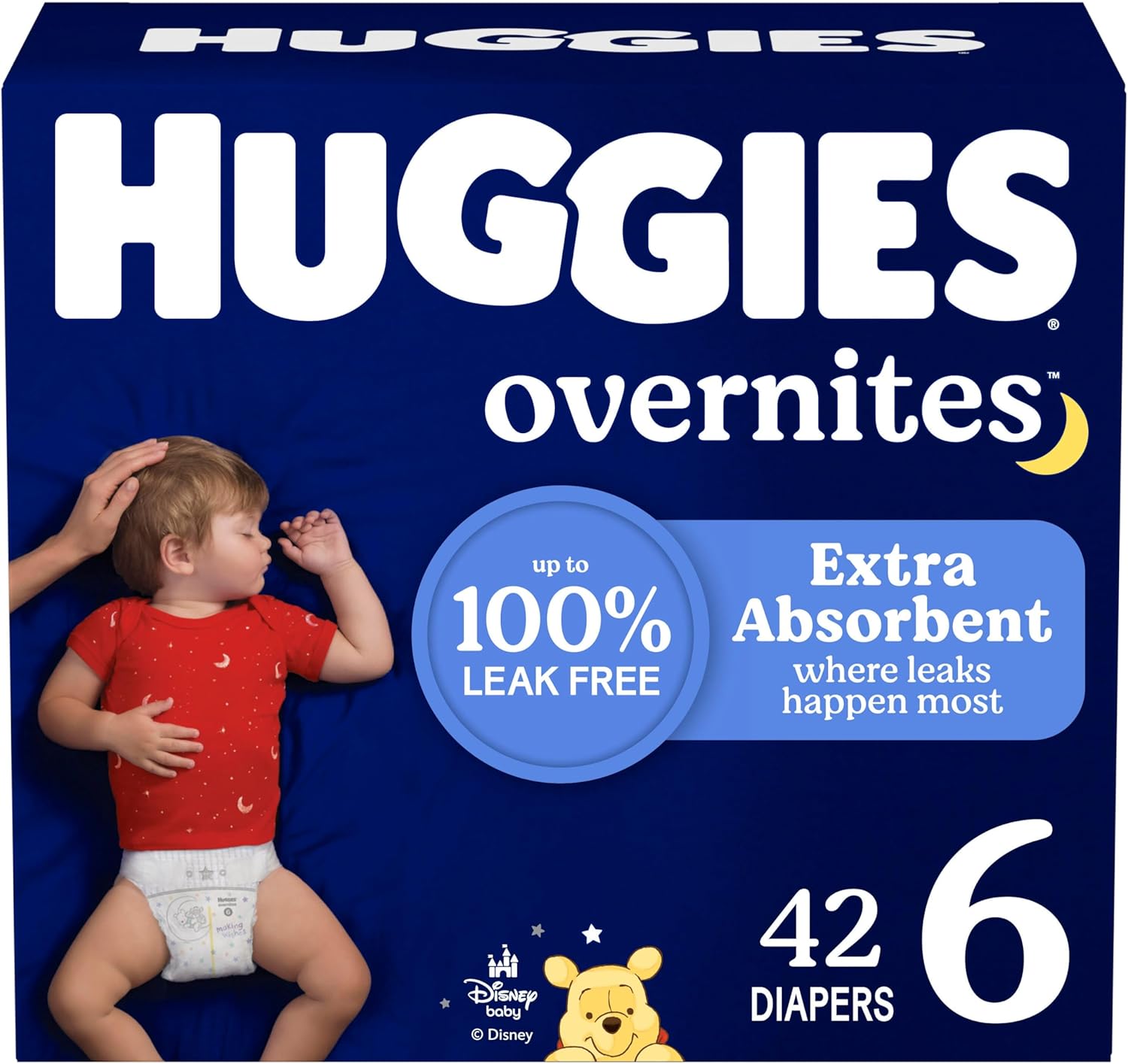 Huggies Overnites Size 5 Overnight Diapers, 50 Ct, 27+ lbs, Disney Designs