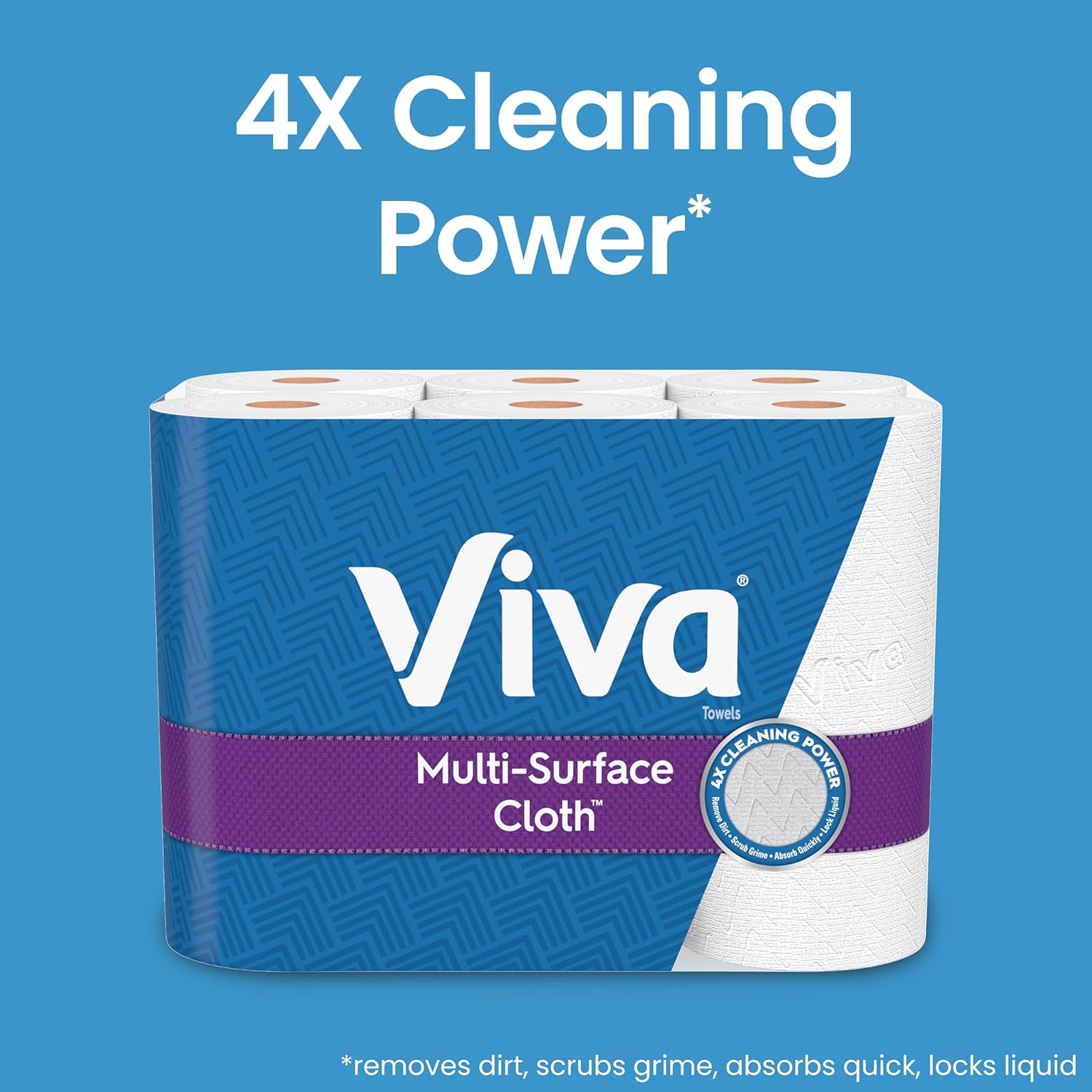 Viva Multi-Surface Cloth Paper Towels, 24 Double Rolls, 110 Sheets Per Roll (4 Packs of 6) - Rayz Mart