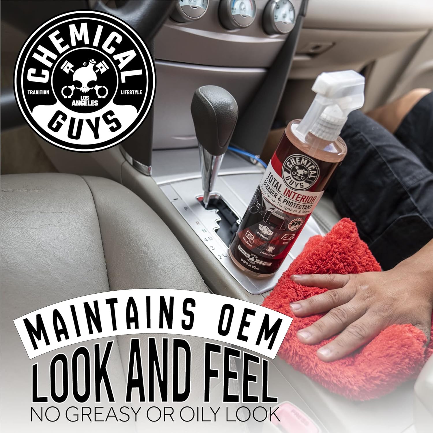 Chemical Guys total interior cleaner & protectant spray for leather, vinyl, plastic, rubber & glass - 16 oz - black cherry
