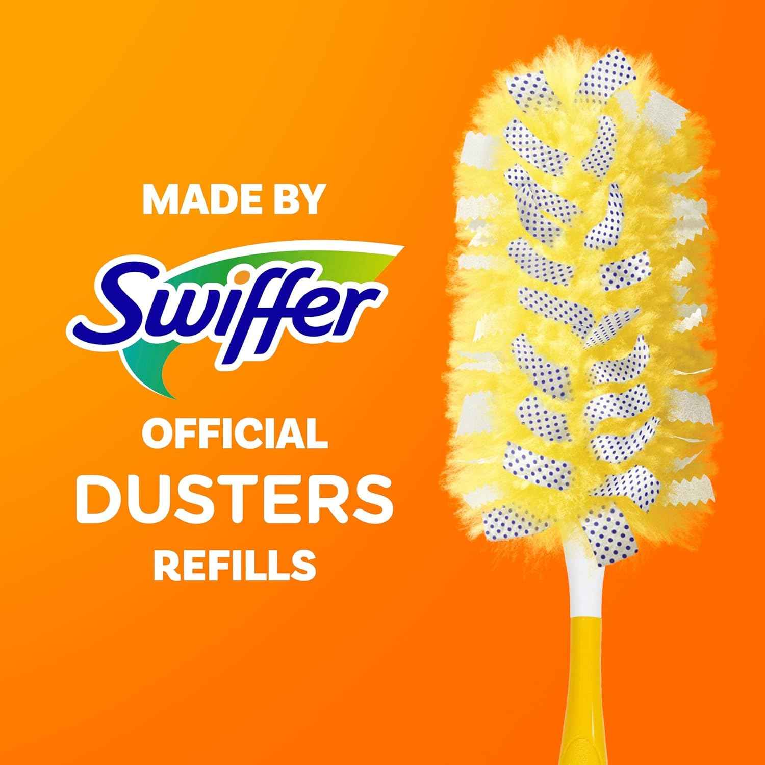 Swiffer Dusters Refill for Cleaning, Feather & Microfiber Duster Disposable Alternative, For Dusting Furniture, Blinds, Ceiling Fans, Walls, Helps Remove Allergens, Heavy Duty, Unscented, 11ct