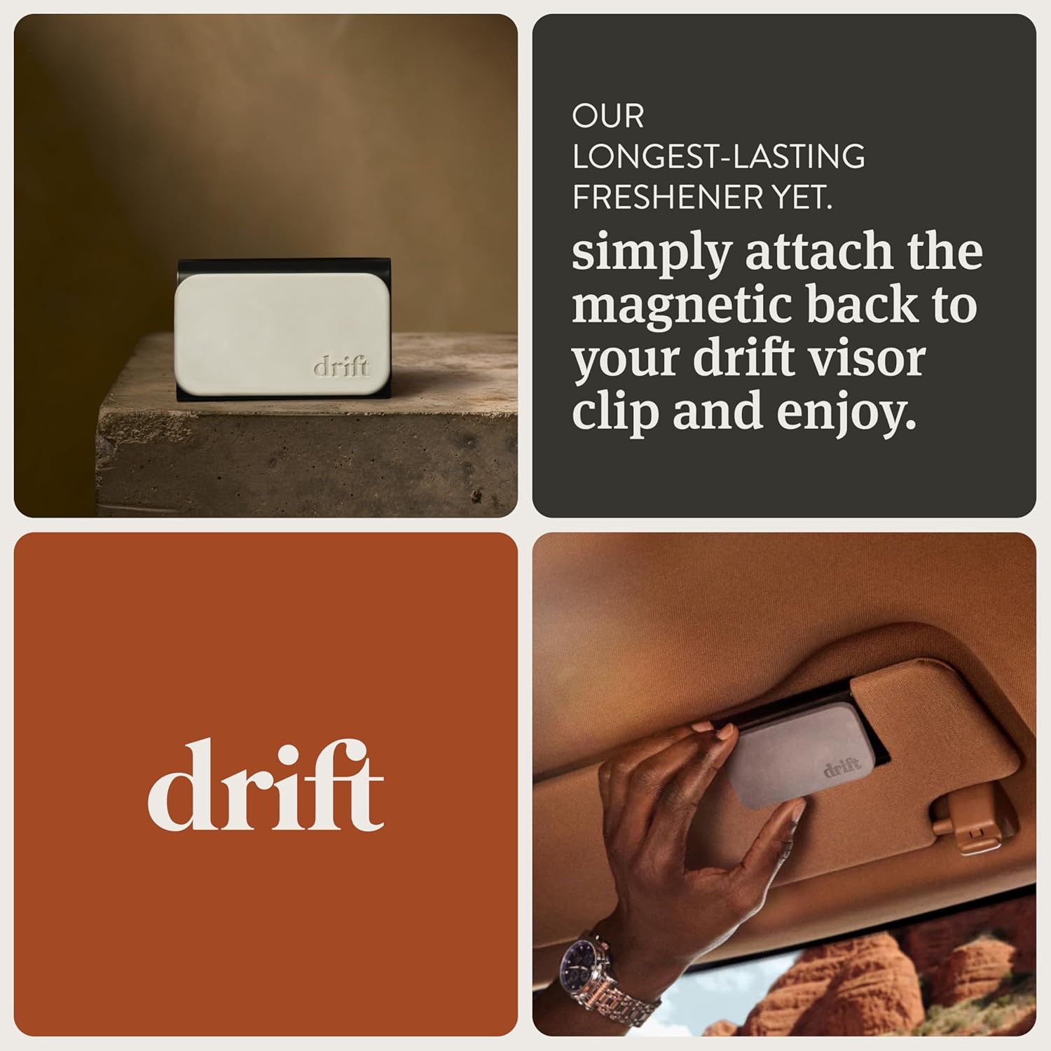 Drift Car Air Freshener - Stone Air Freshener Car Odor Eliminator - Long Lasting Scent - Auto Accessories - Metal Clip - Essential Oils - Clean Ingredients - Cabana Scent Starter Kit