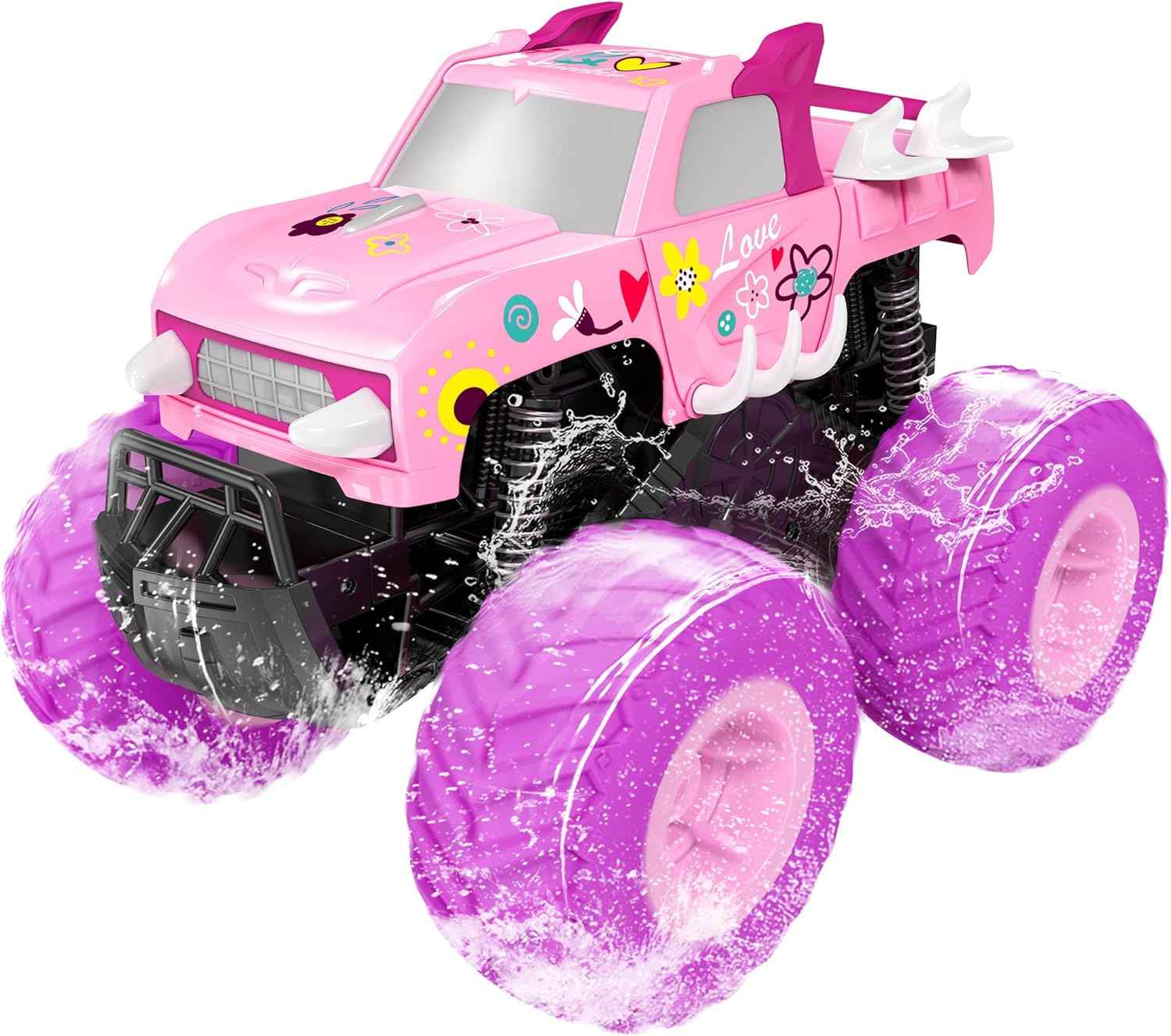 Threeking 1:16 Waterproof Monster Truck Toys RC Cars Amphibious Remote Control Car Trucks 4WD All Terrain Off-Road Pickup Toy for 6 7 8 9 10 11 12 Year Old Boys Girls Kids Gifts Presents