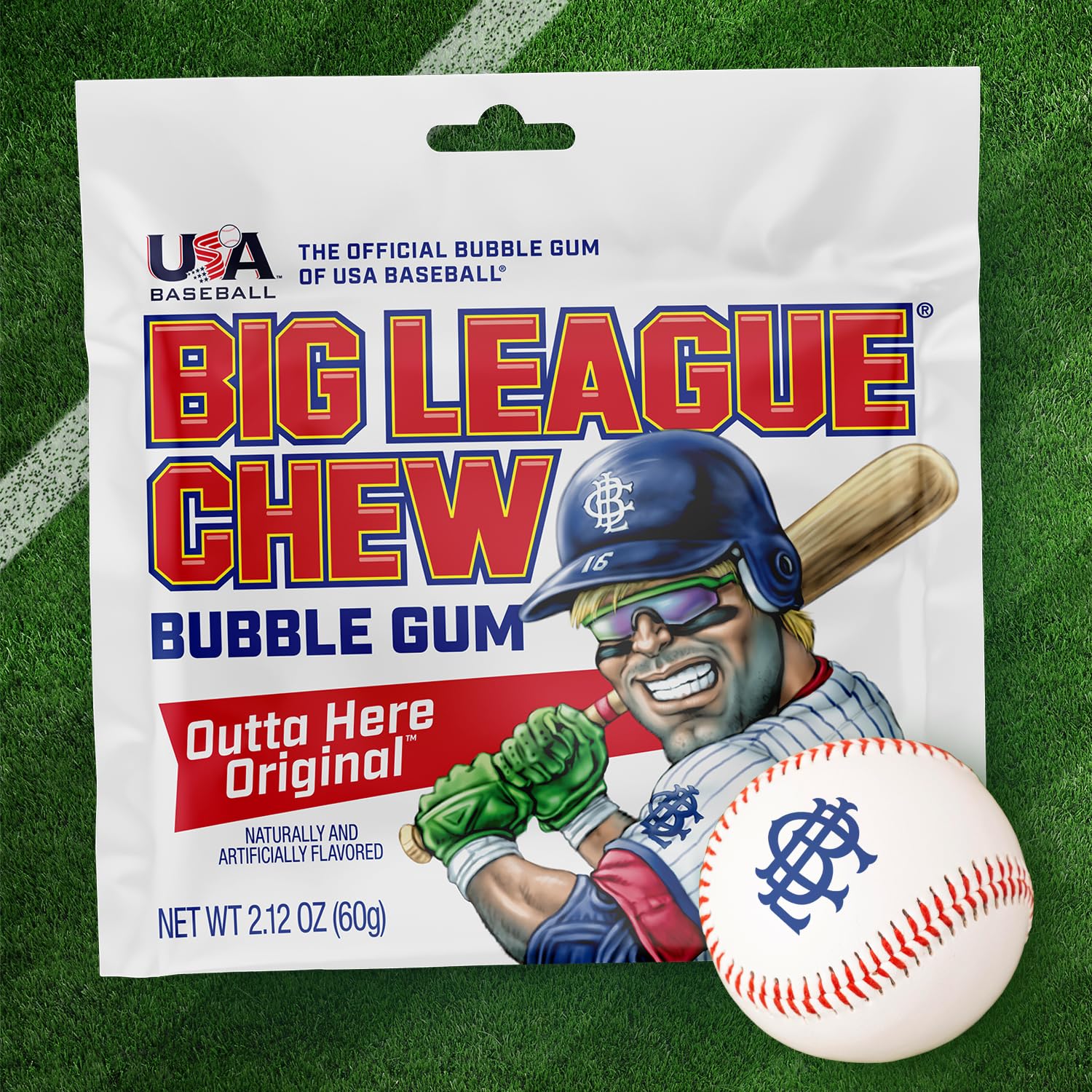 big league chew outta here original bubble gum classic ballpark flavor 12 pack