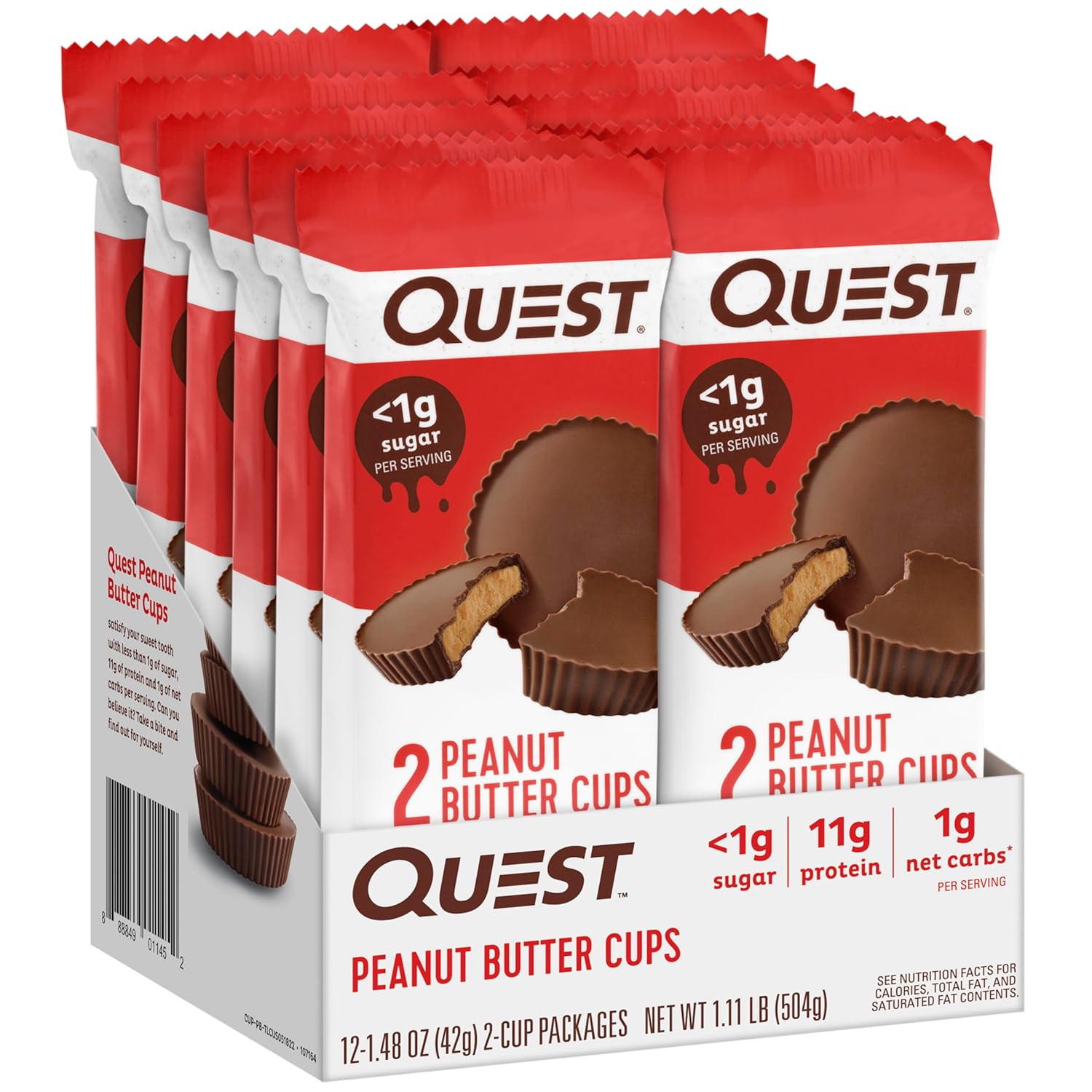 Quest Nutrition Peanut Butter Cups, 11g protein, low carb, gluten free, keto friendly, 12 count