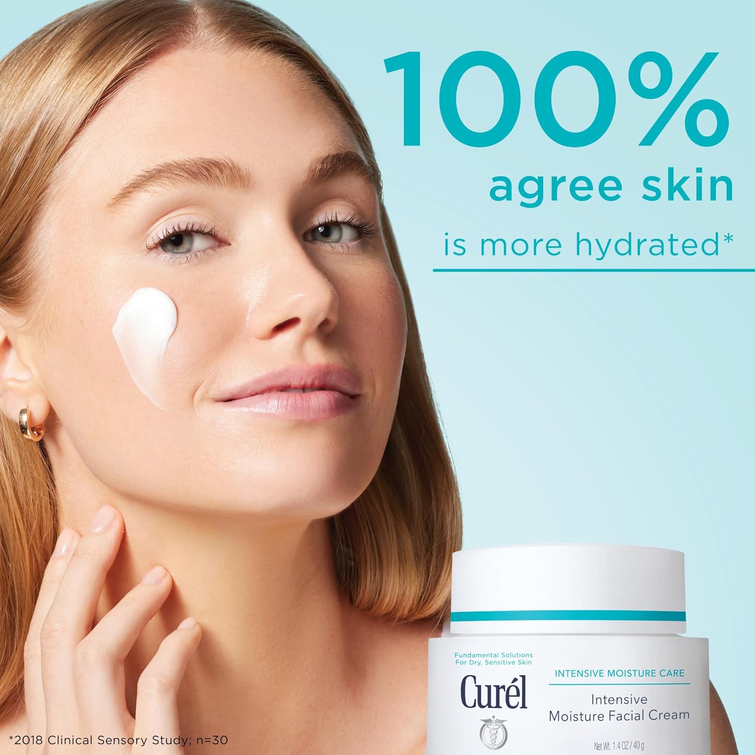 Curel Japanese Skin Care Intensive Face Moisturizer Cream, fragrance-free, anti-aging, 1.4 Oz, hydrating face lotion for dry to very dry sensitive skin