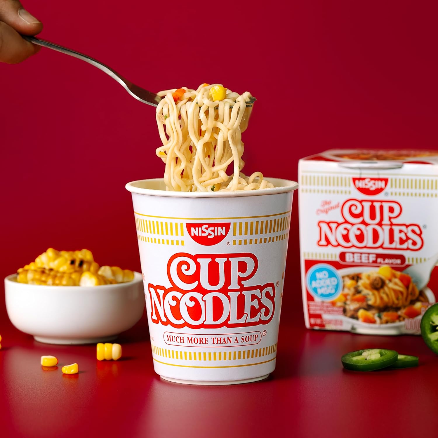 nissin cup noodles beef flavor microwaveable paper cups instant ramen pack of 12