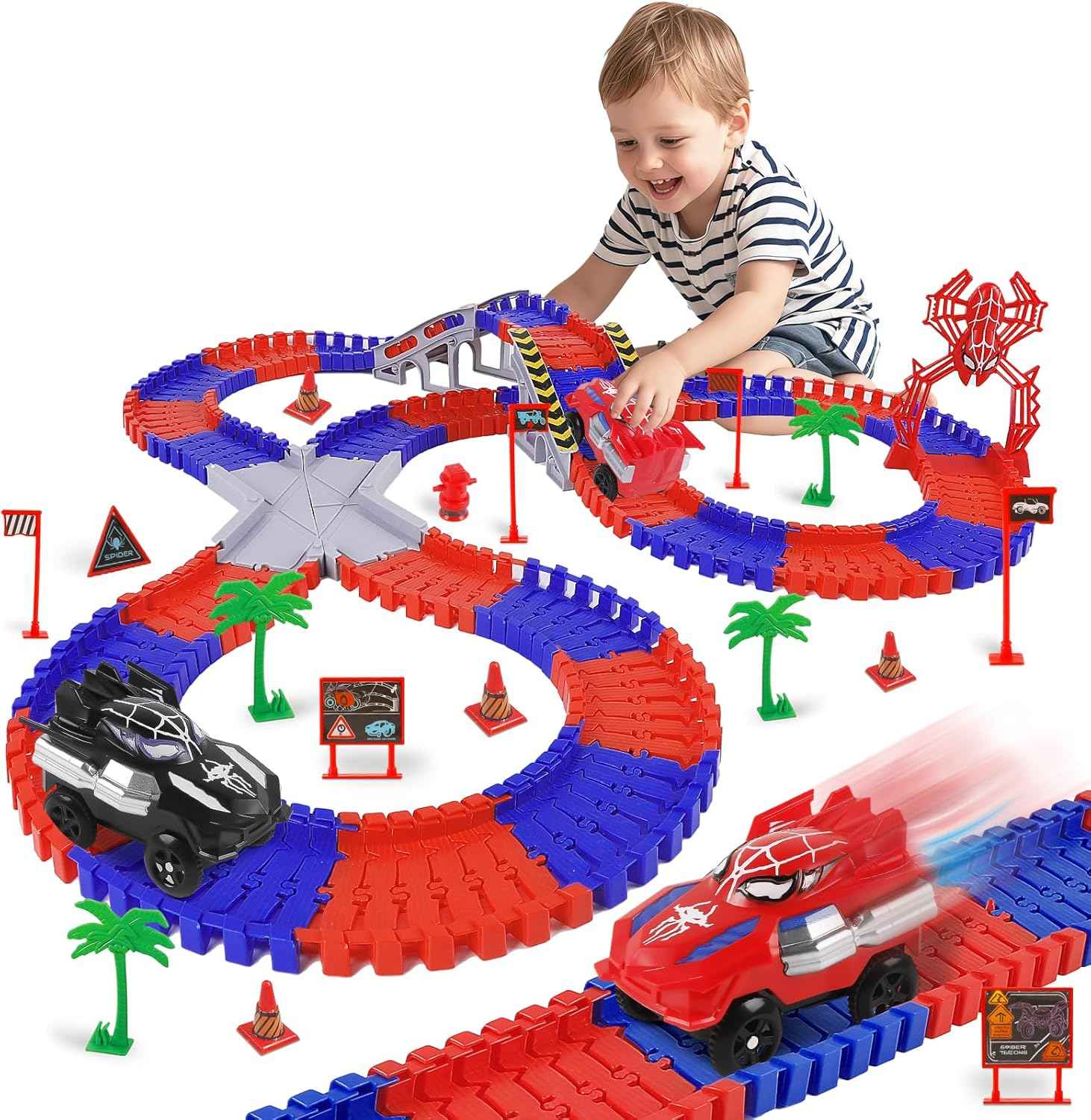 Car Toys for Kid 4-6, 194 PCS Race Car Track for Kids Ages 4-8, Monster Truck 2+ Year Old Birthday Gift Toddler Cars Toy for 3+ Year Old Girl Boy