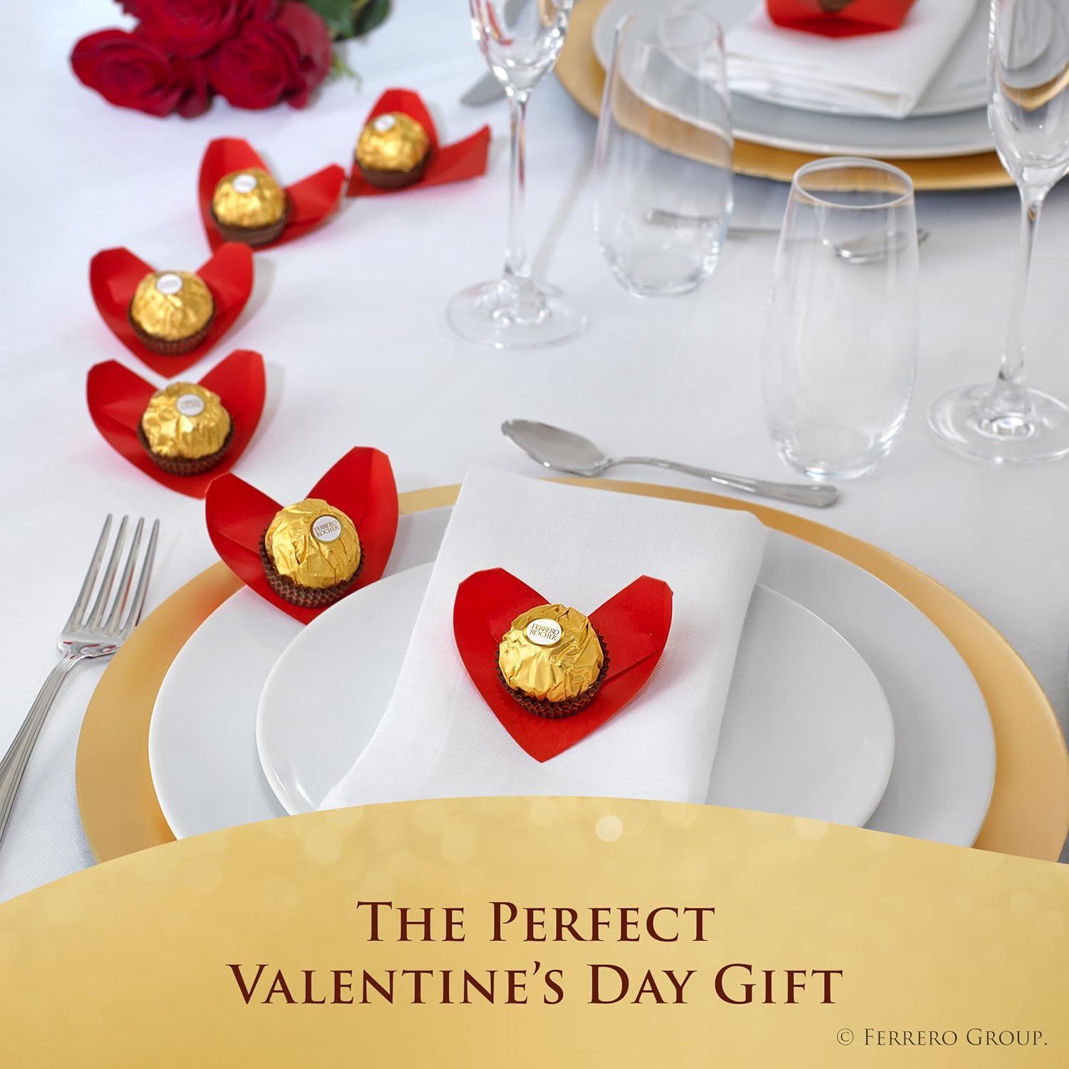 Ferrero Rocher gourmet hazelnut milk chocolate gift box with 16 individually wrapped chocolates, 7 oz, perfect for gifting and sharing