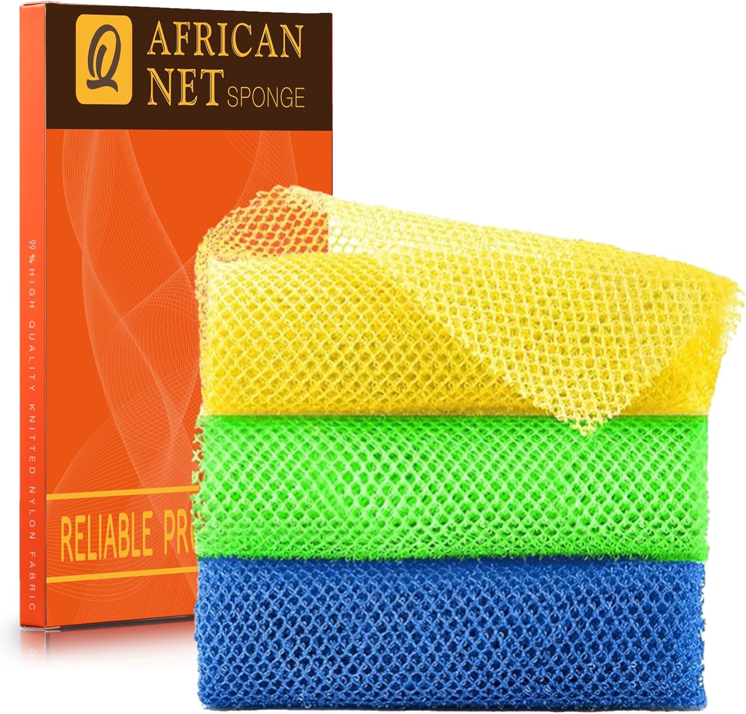 ujfqbh 3 pieces african bath sponge pink yellow purple exfoliating shower body scrubber