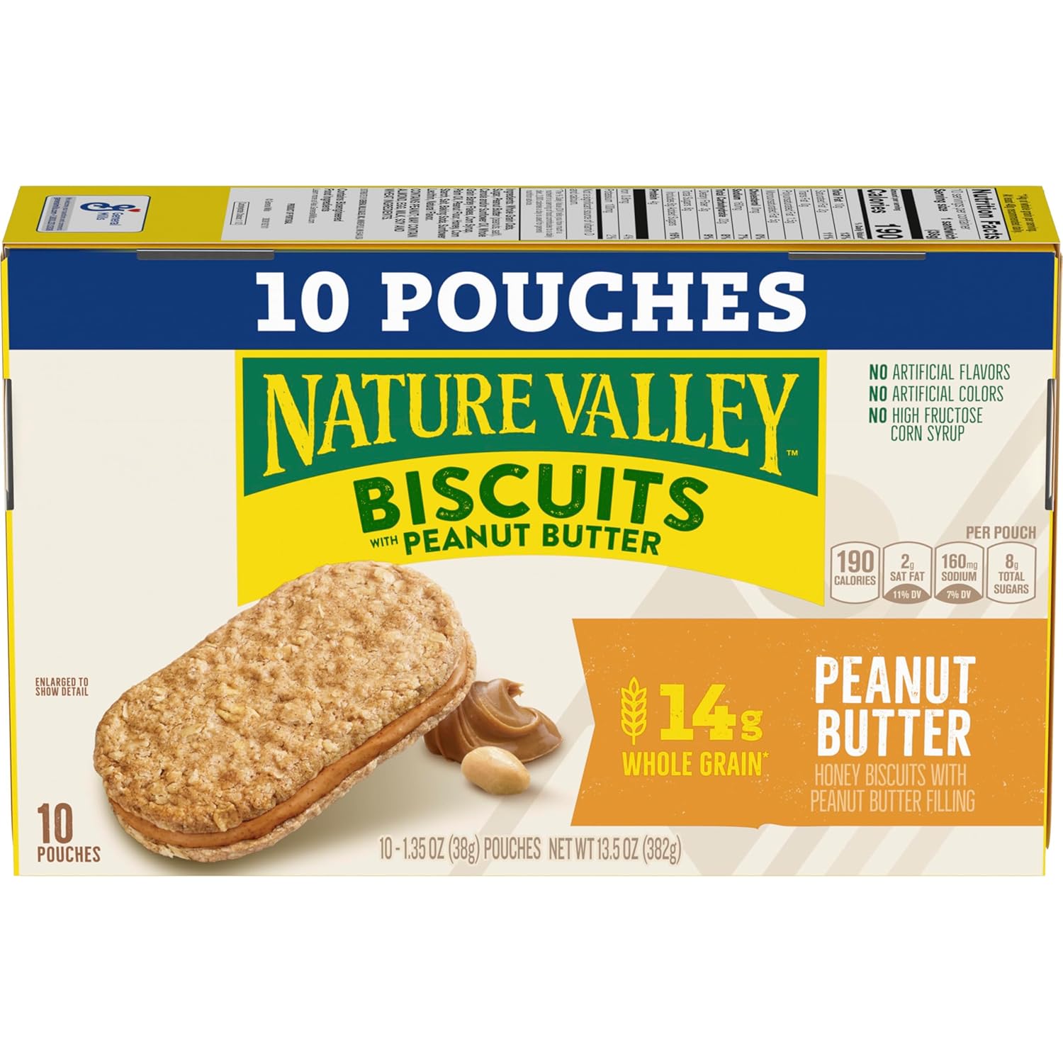Nature Valley biscuit sandwiches peanut butter snack bars 10 bars 13.5 oz