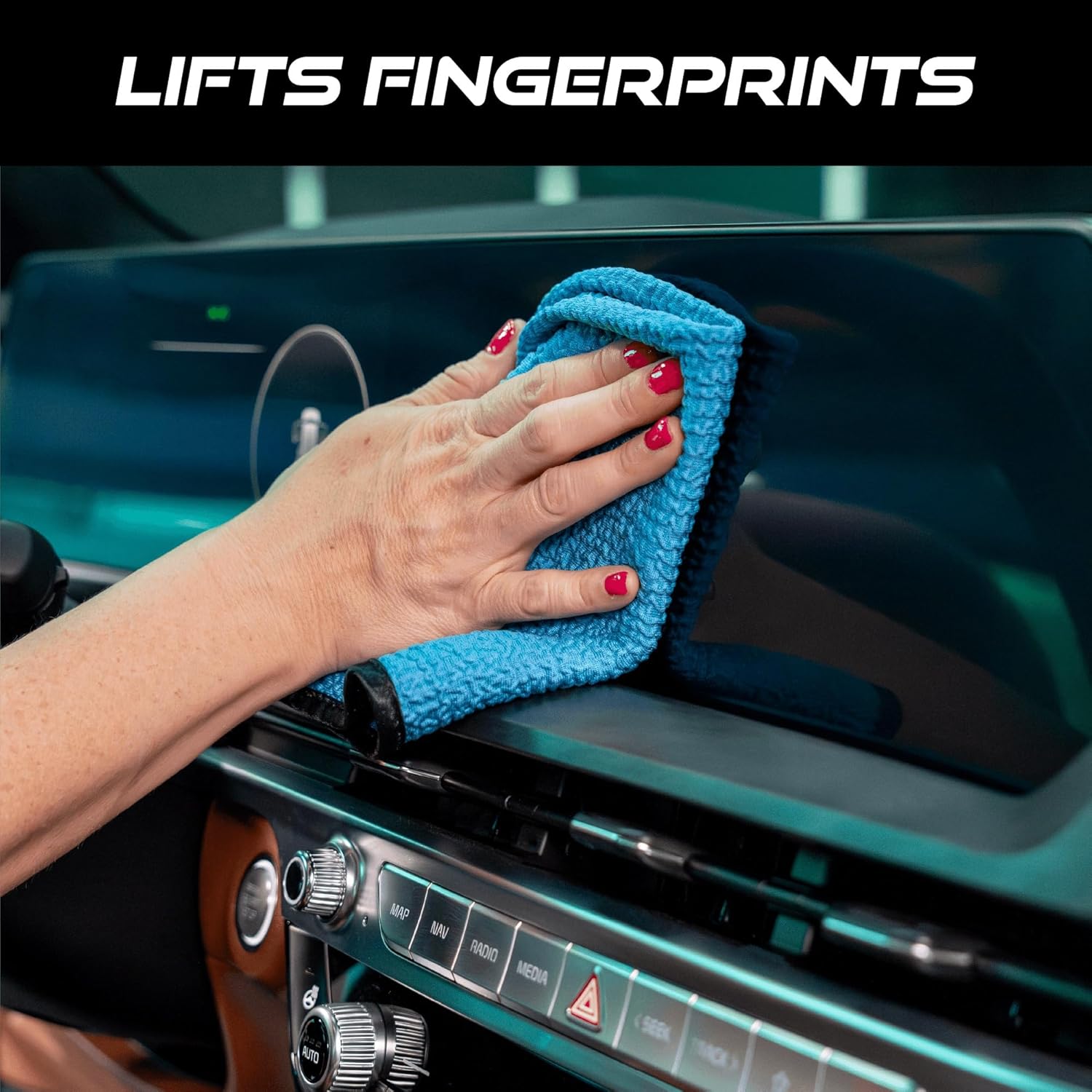 viking glass microfiber cleaning cloth 2 pack blue 16x16 inch for car and home