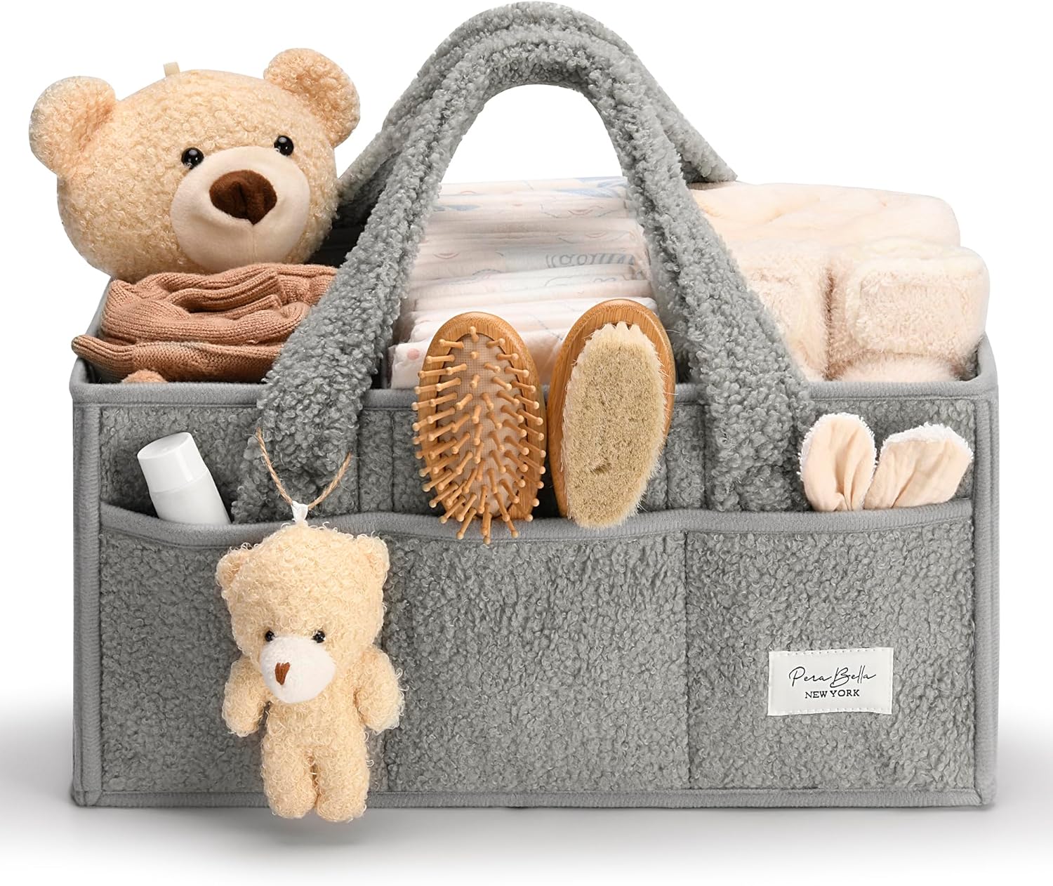 PeraBella Diaper Caddy Organizer for Changing Table, Storage Basket for Wipes and Essentials