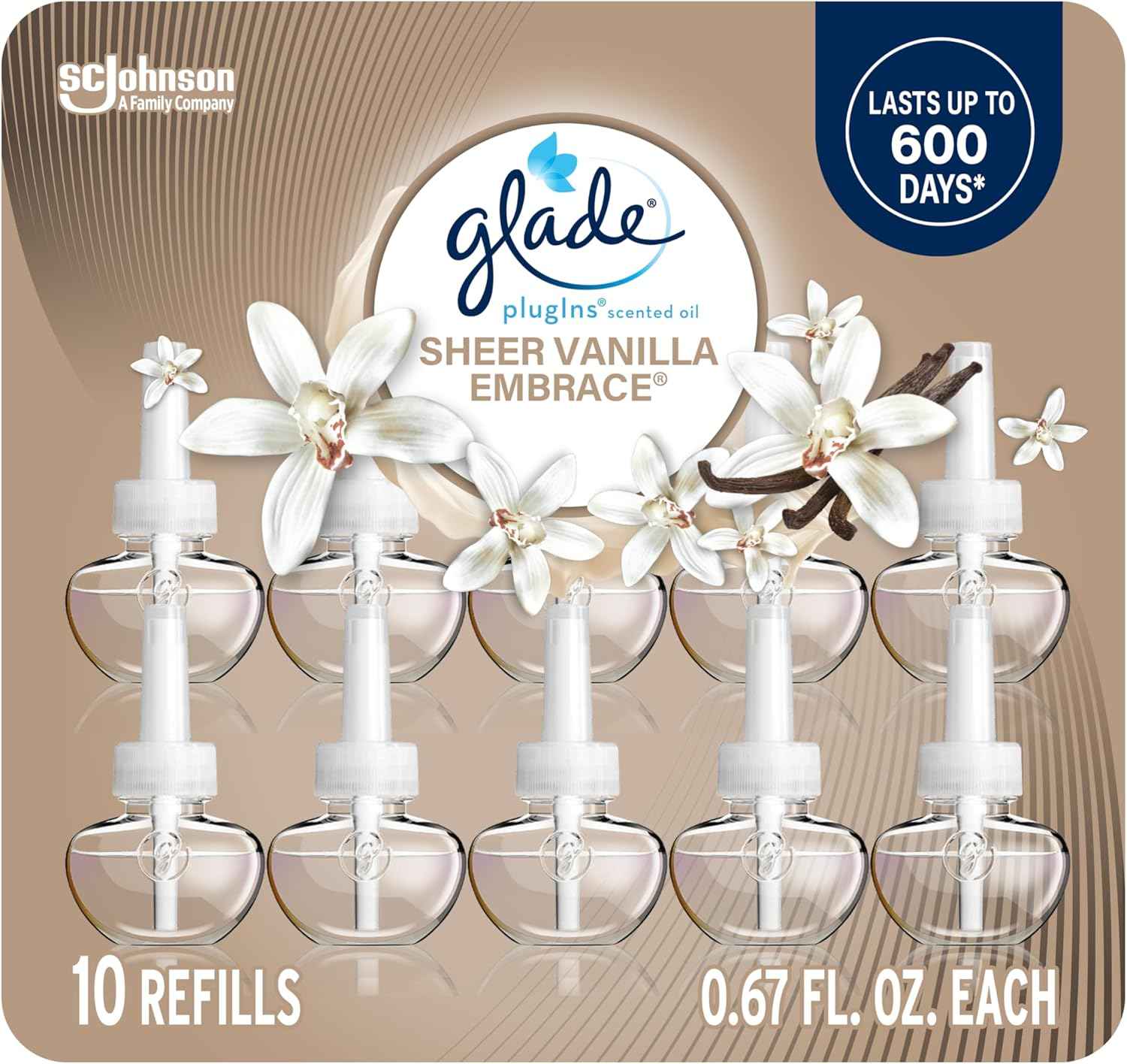 Glade PlugIns Refills Air Freshener, Scented and Essential Oils for Home and Bathroom, Hawaiian Breeze, 6.7 Fl Oz, 10 Count