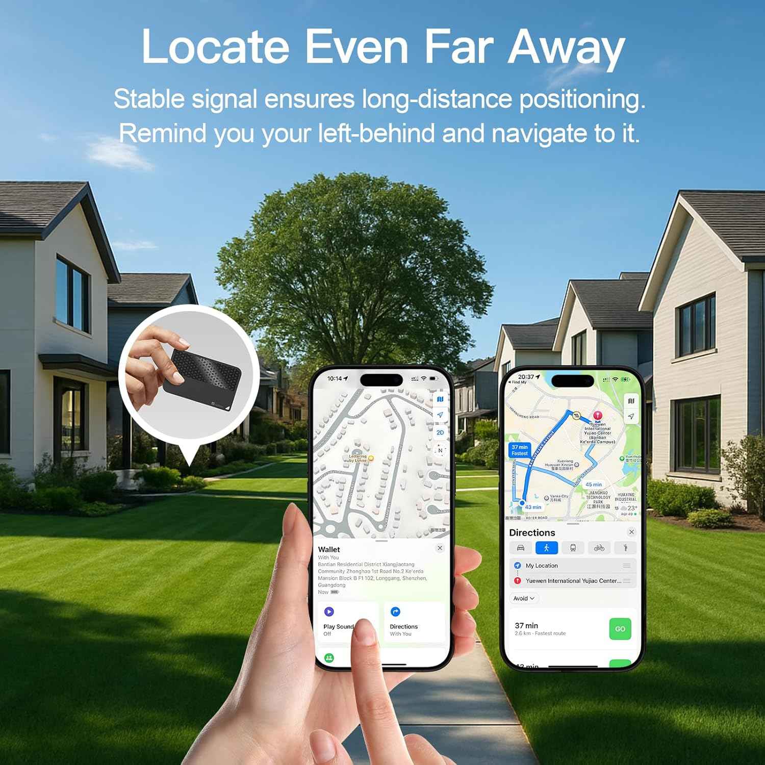 2026 [Apple MFi Certified] (iOS Only) Bluetooth Air Tracker Tag Smart Card for Apple Find My iPhone Wallet GPS Tracker, 5-10 Years Staying Power, Keys Finder and Item Locator for Keys, Bags, Passport