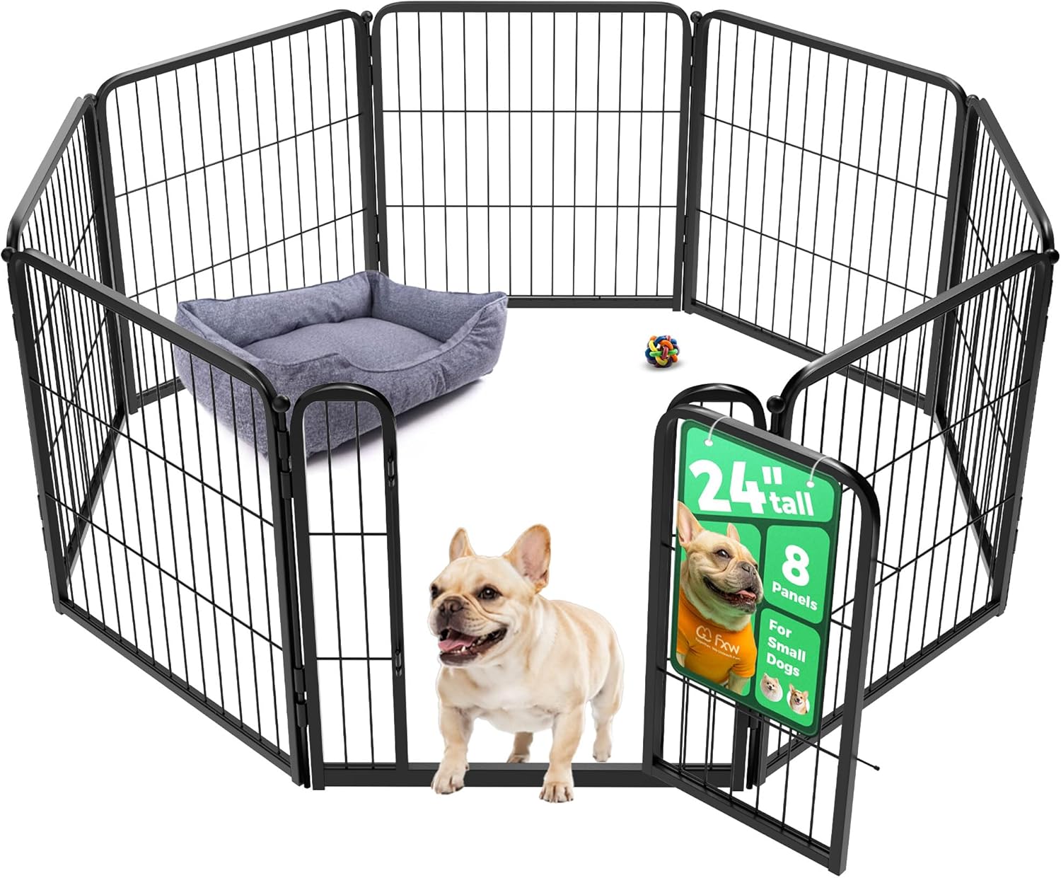 fxw homeplus unleashed 24 inch 6 panels dog pen black patented