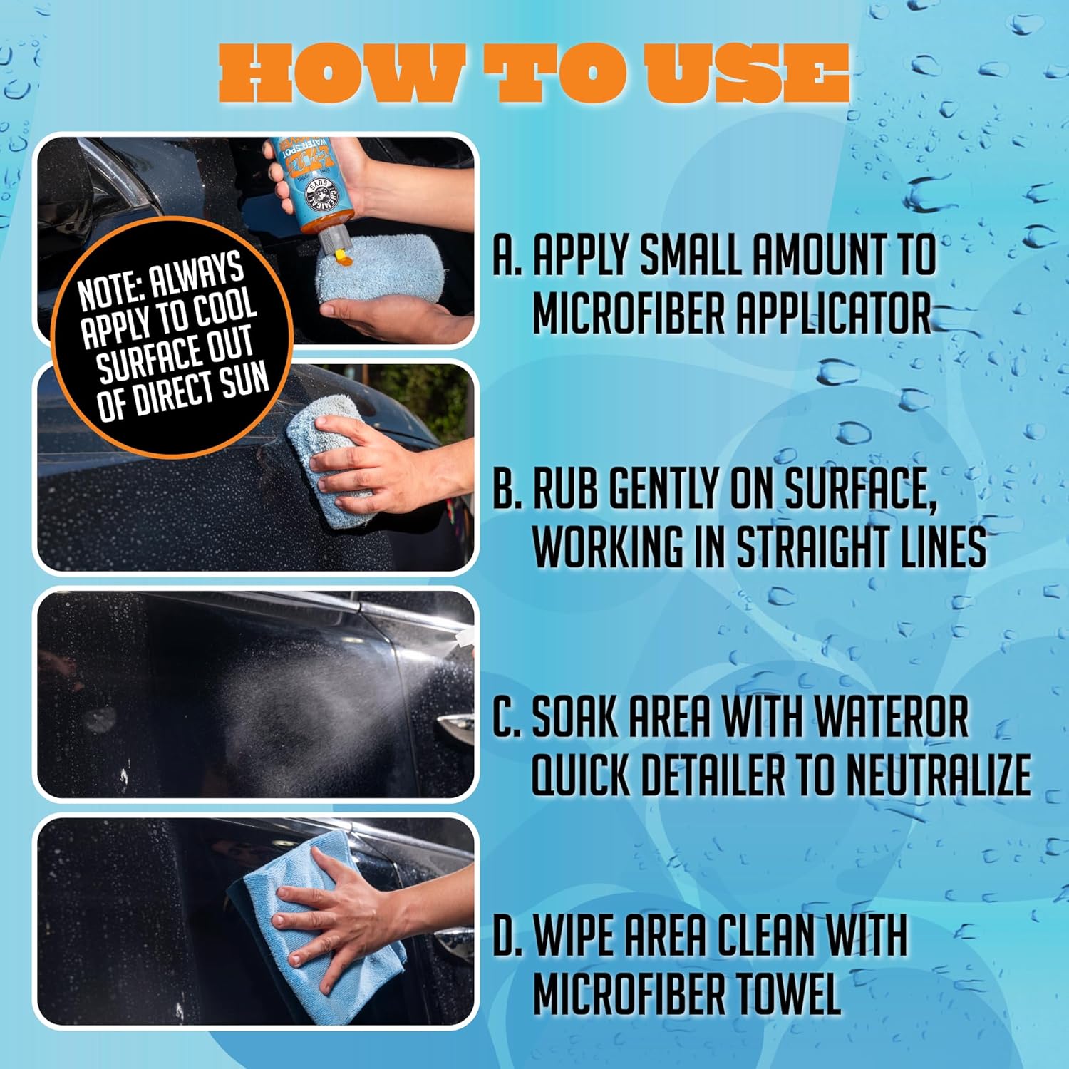 Chemical Guys Heavy Duty Water Spot Remover Gel for Paint, Glass, and Metal - Mineral and Water Spot Remover for Cars, Trucks, Motorcycles, RVs & More - 16 oz