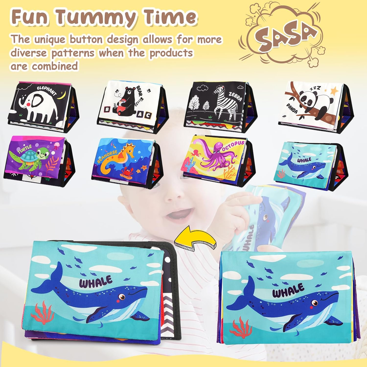 URMYWO Tummy Time Toys - Black and White High Contrast Baby Toy for Newborn - Baby Visual Stimulation Mirror - Montessori Sensory Crinkle Toy for Infant 0-3-6-12 Months - Boy Girl Shower Gifts