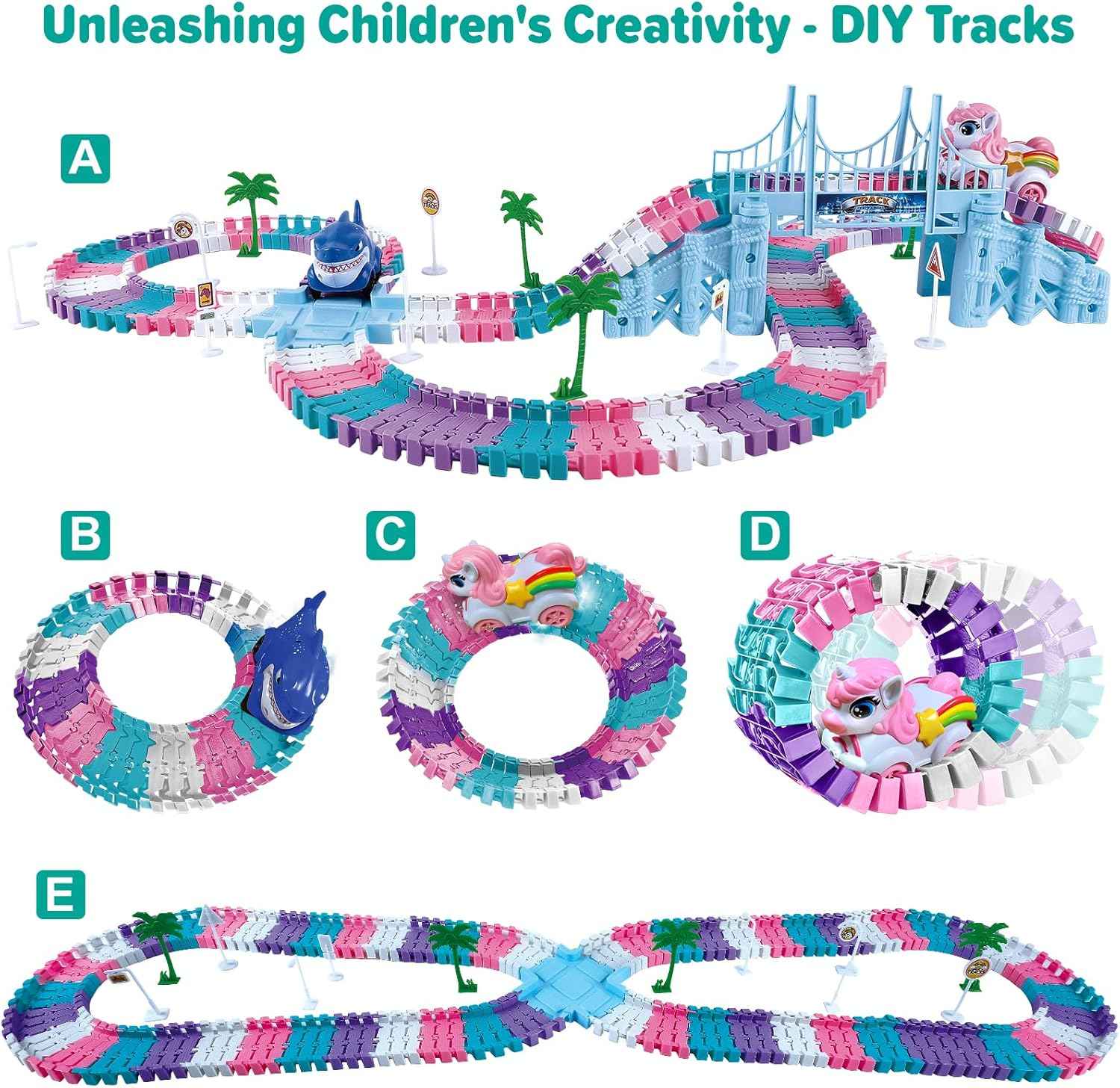 Car Toys for Kid 4-6, 194 PCS Race Car Track for Kids Ages 4-8, Monster Truck 2+ Year Old Birthday Gift Toddler Cars Toy for 3+ Year Old Girl Boy