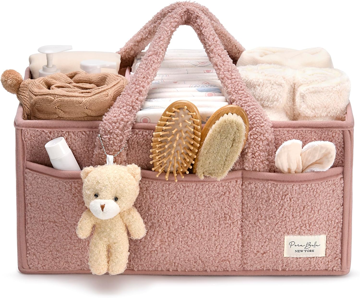 PeraBella Diaper Caddy Organizer for Changing Table, Storage Basket for Wipes and Essentials