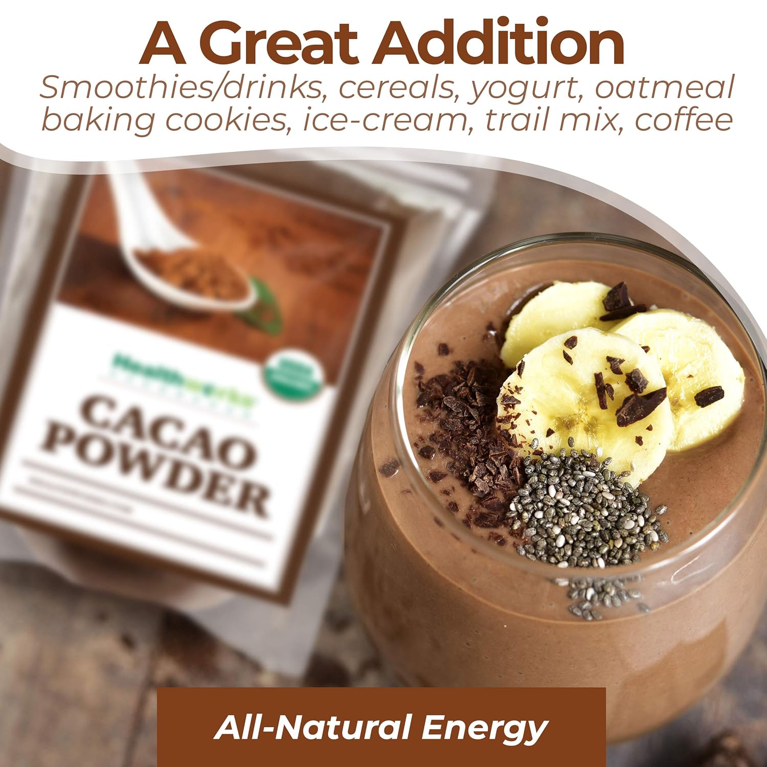 Healthworks organic cacao powder 16 oz 1 lb peruvian bean nut origin sugar free keto vegan non gmo