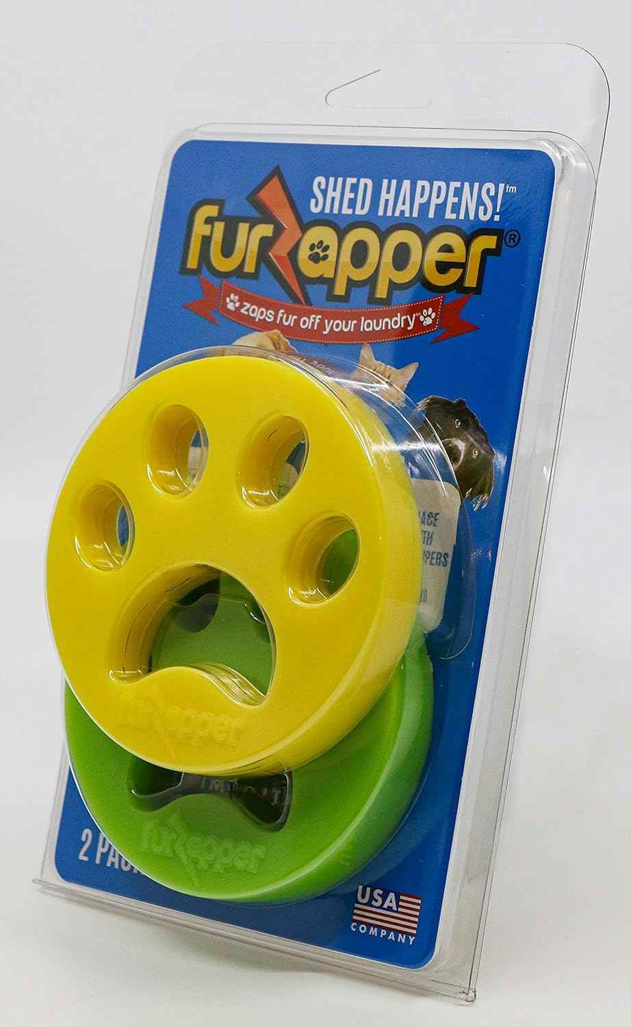 FurZapper Pet Hair Remover for Laundry, 2 Pack - Reusable Dog & Cat Hair Remover Tool As Seen on Shark Tank - Removes Pet Fur, Hair, Lint, Dander From Clothes & Laundry - Use 1 FurZapper Per Pet