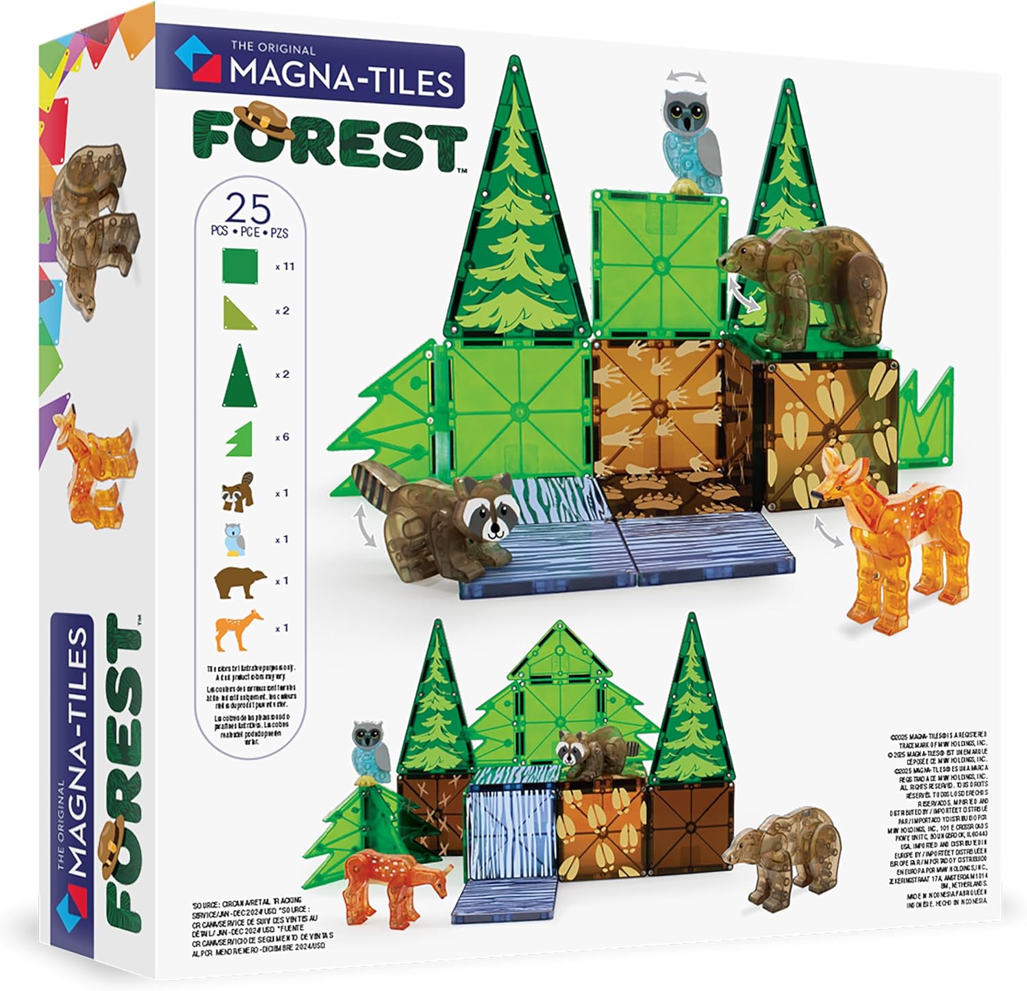 MAGNA-TILES Forest Animals 25-Piece Magnetic Construction Set, The ORIGINAL Magnetic Building Brand