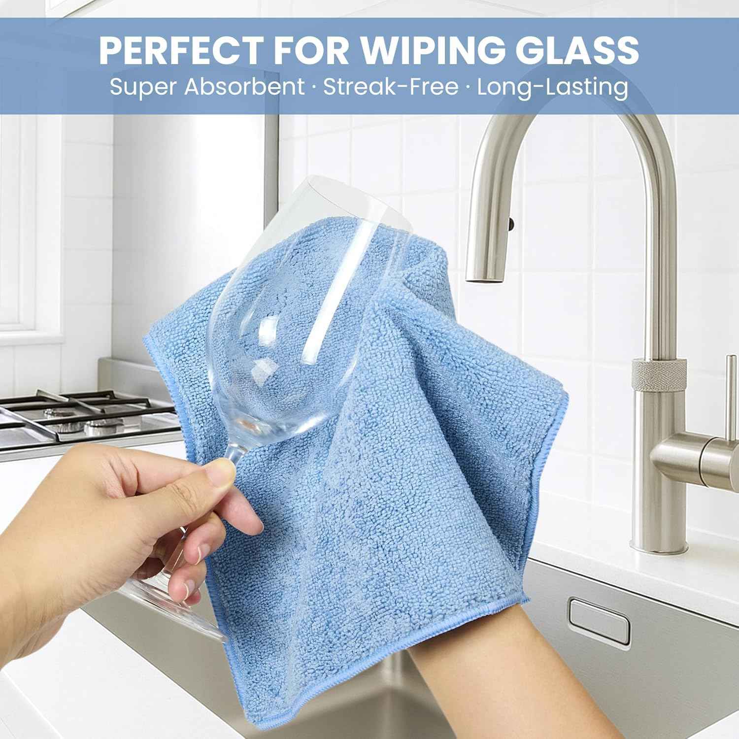 Microfiber Cleaning Cloth, 12 Pack Assorted Color Cleaning Rags for Housekeeping, Colorful Reusable Microfiber Towels for Car, Kitchen, Bathroom and Household Cleaning Supplies, 11.8"X11.8"