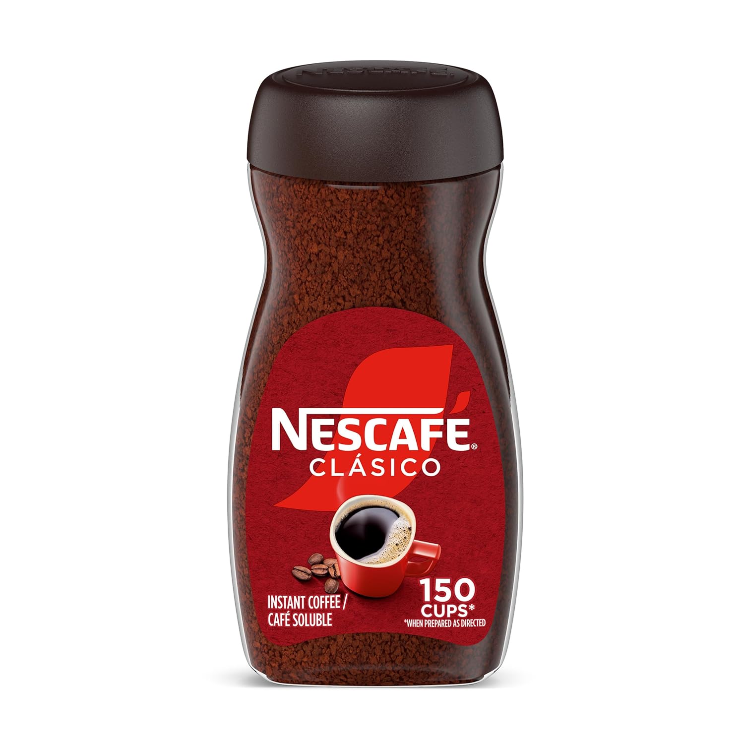 nescafe clasico instant dark roast coffee, 10.5 oz, 1 jar, 150 cups