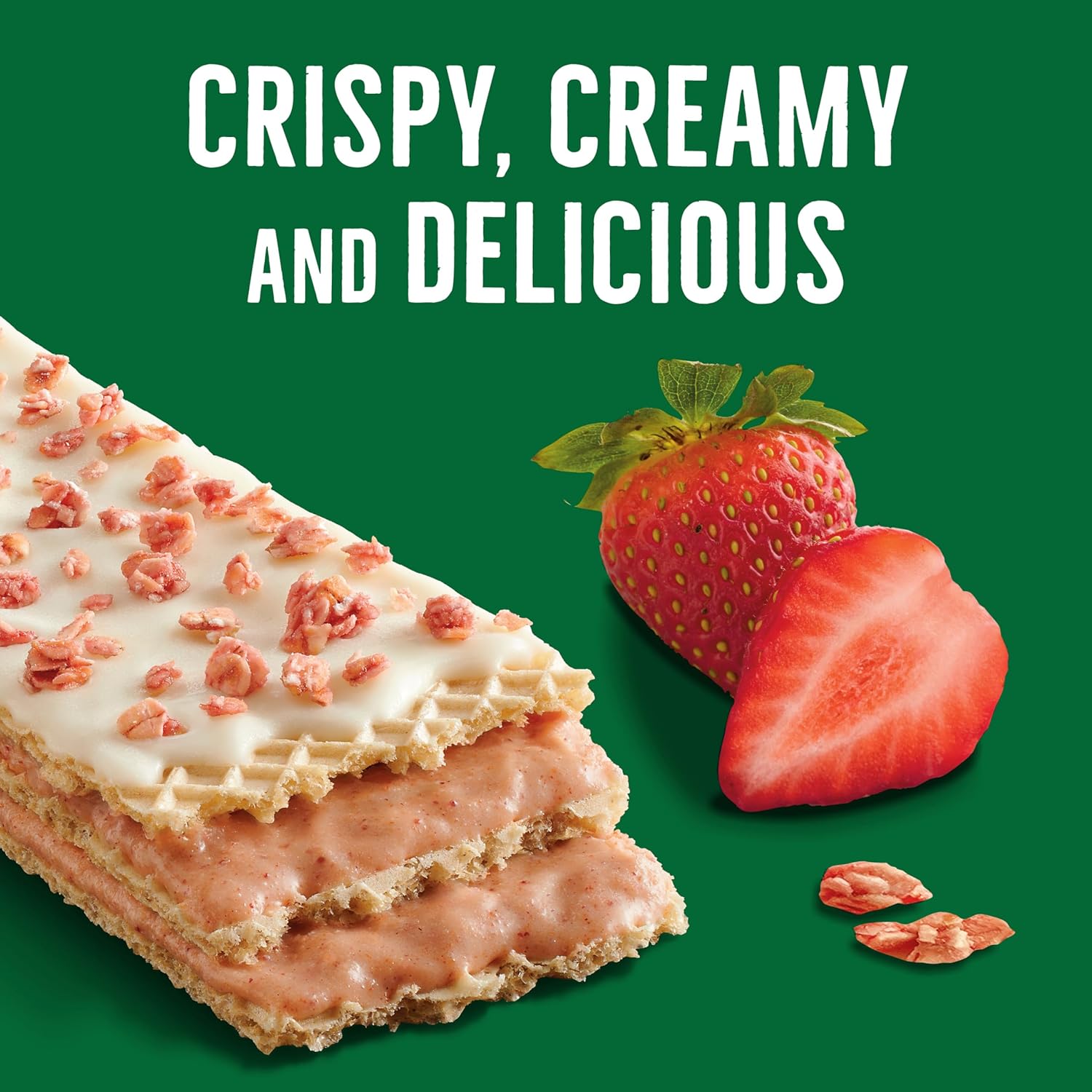 Nature Valley Whole Grain Crispy Creamy Wafer Bars, Strawberry, 5 Bars, 6.5 oz, Non-GMO