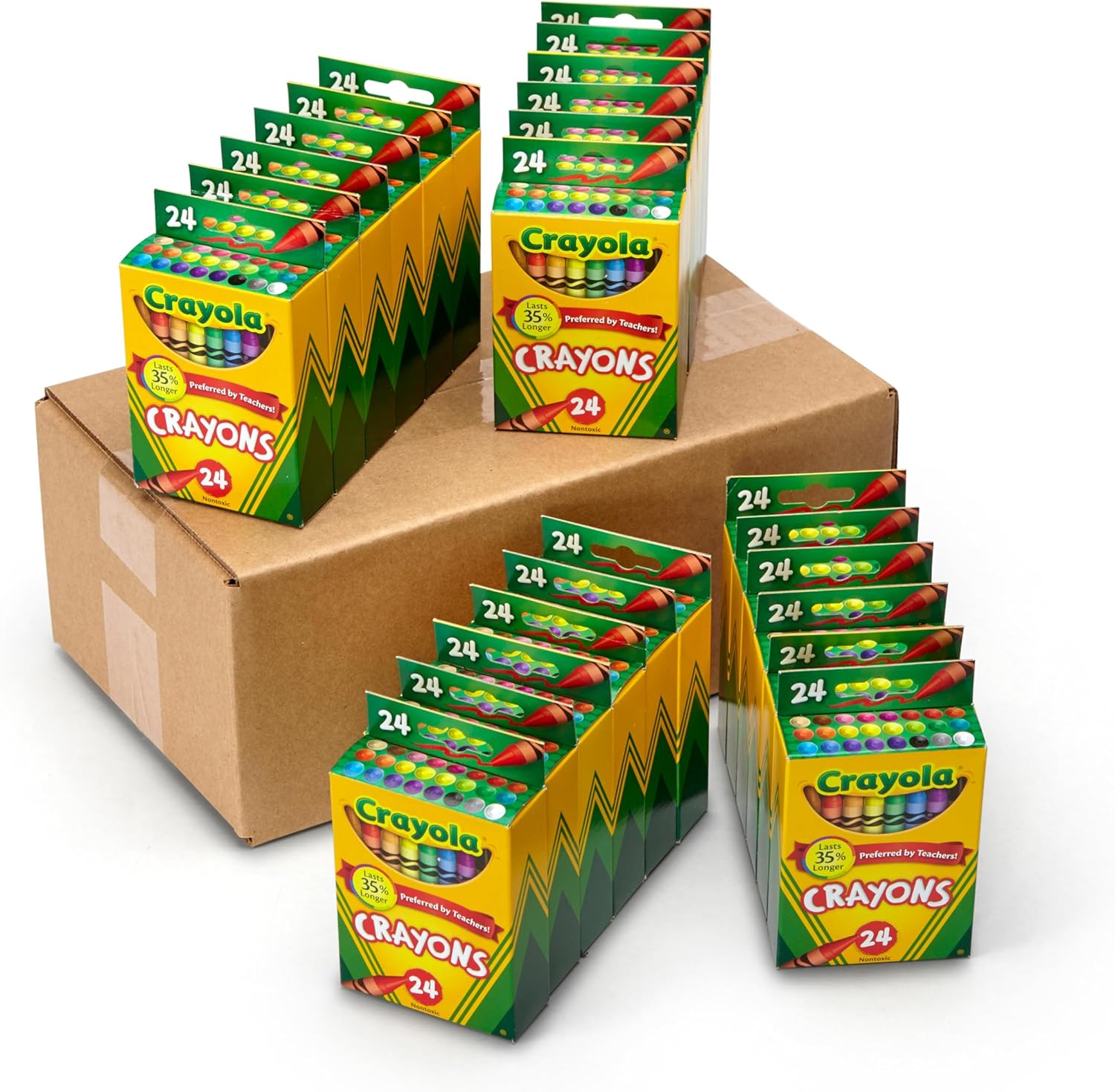 Crayola Crayons Bulk (24 Packs), Preschool Classroom Supplies, Coloring Book Supplies, School Crayons for Kids, Gifts, Ages 3+