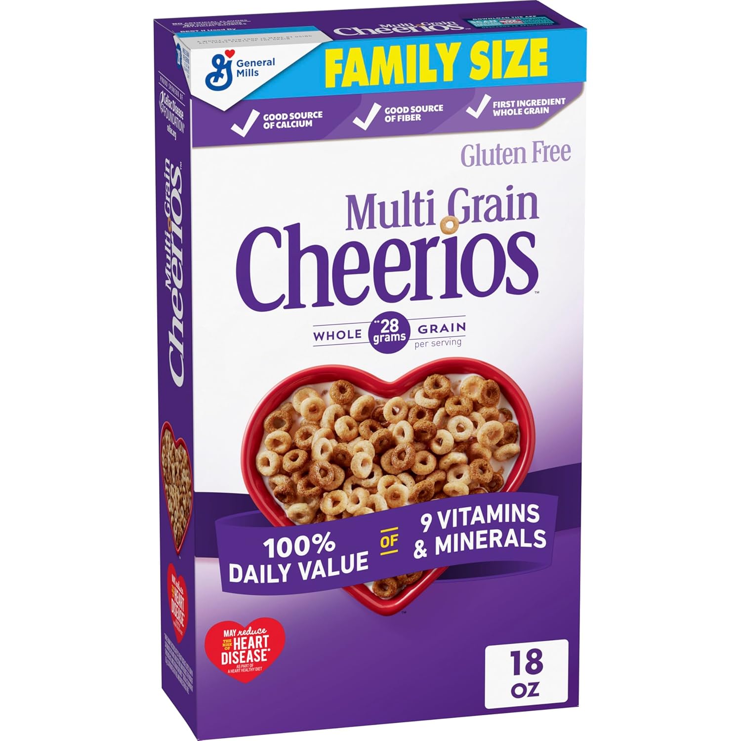 General Mills Multi Grain Cheerios Heart Healthy Breakfast Cereal Gluten Free 18 oz Family Size