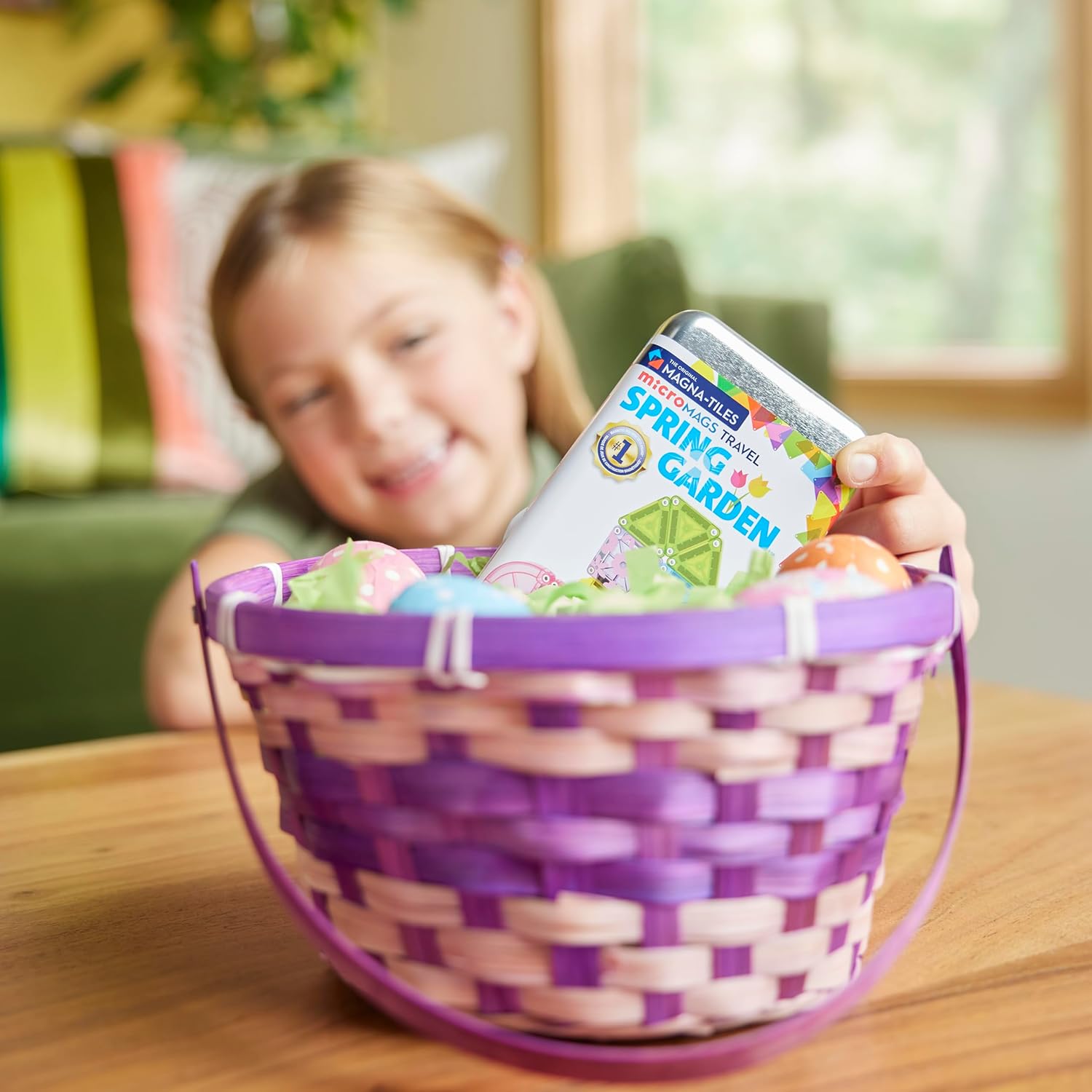 MAGNA-TILES microMAGS 24-Piece Spring Garden Travel Set, The Original Magnetic Building Brand